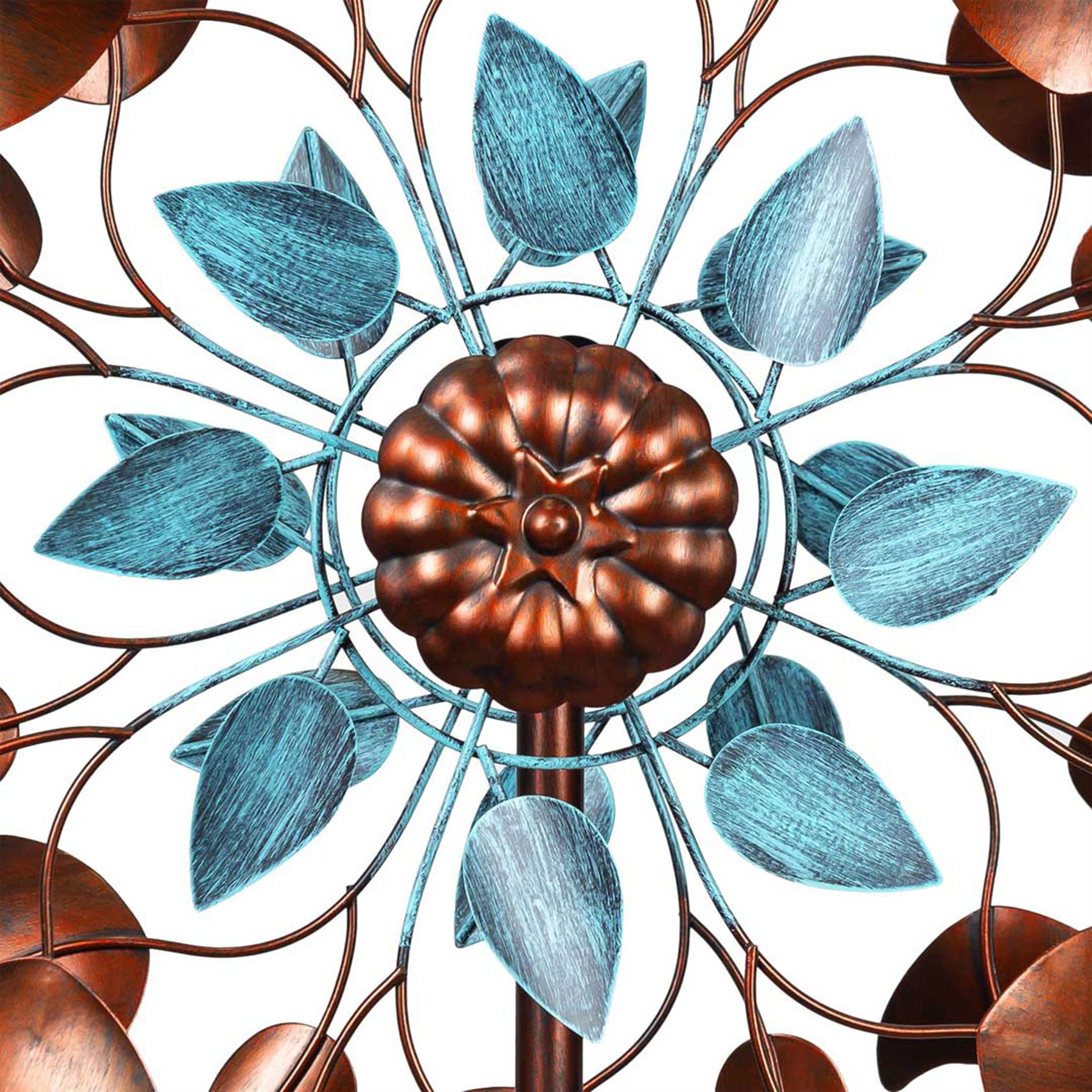 Kinetic Art Metall Windrad Copper Leaf Duett Windspiel Metall Garten Windrad stehend