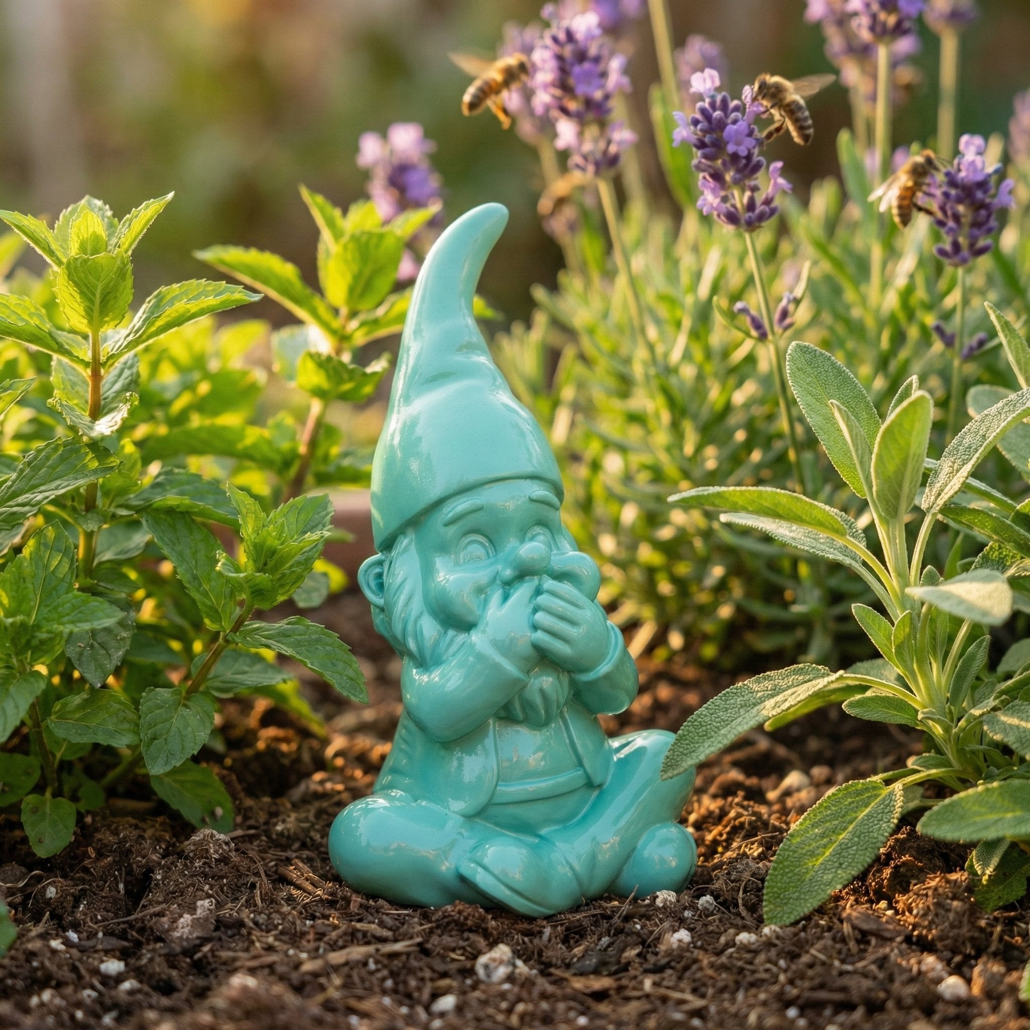 Gartenzwerg nichts sagen -GartenPoser- Zwerg Deko in Pastell Hochglanz 2 Größen 6 Farben (MutePoser)