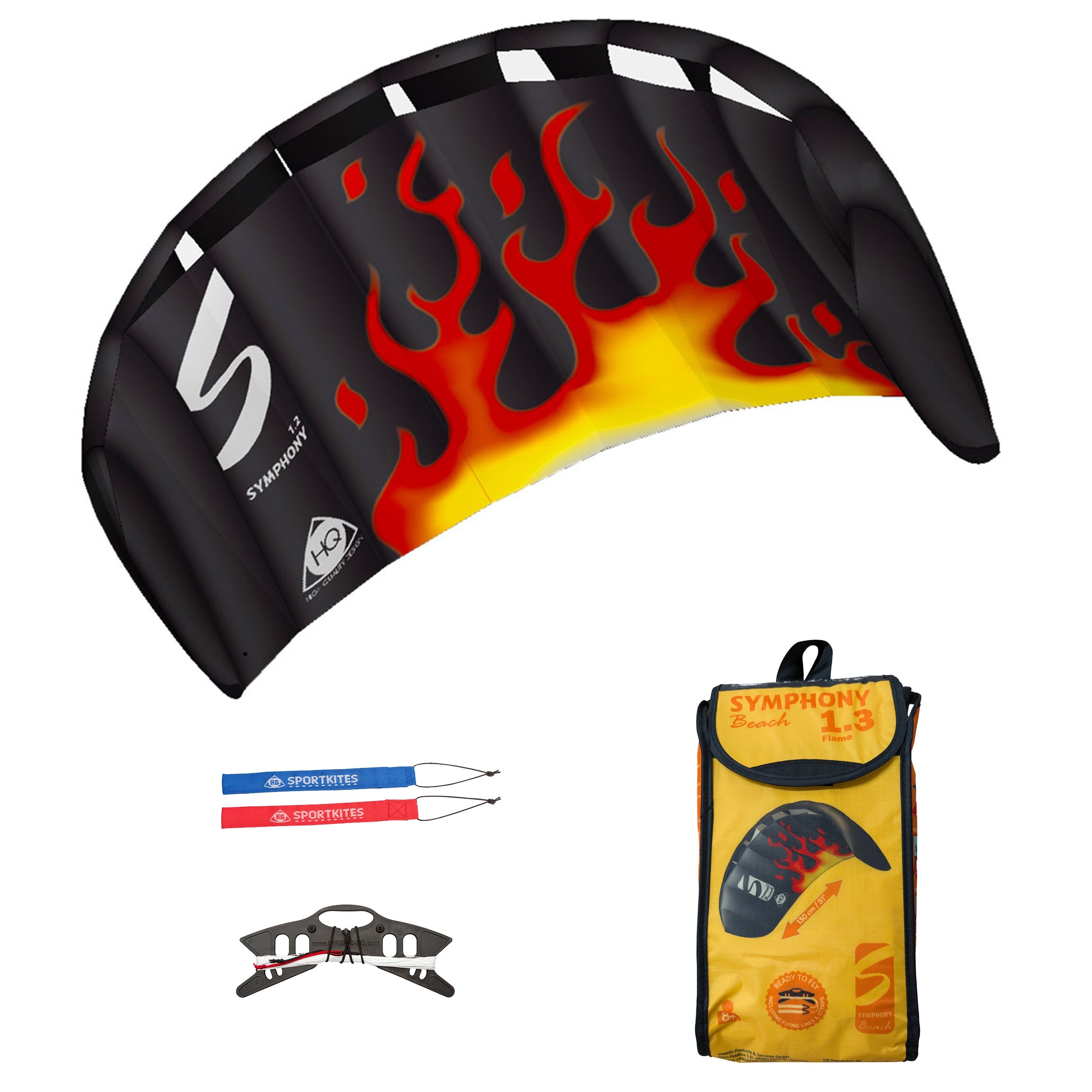 HQ Lenkmatte Symphony Beach III 1.3 Flame R2F Allround Lenkdrachen Kite