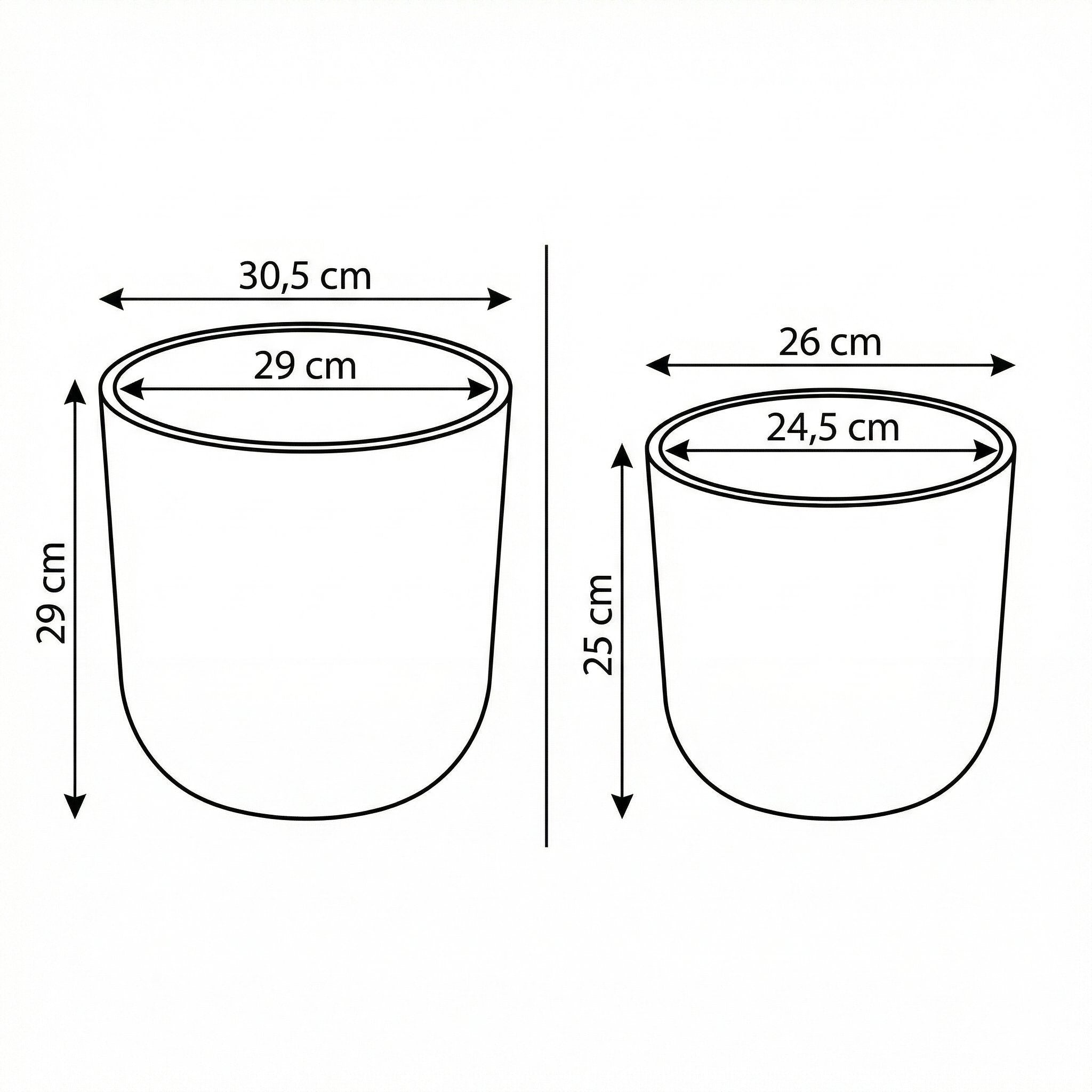 Pflanztopf Set „Egg“ Serie Stone – Blumentöpfe rund aus recyceltem Kunststoff Anthrazit oder Sand