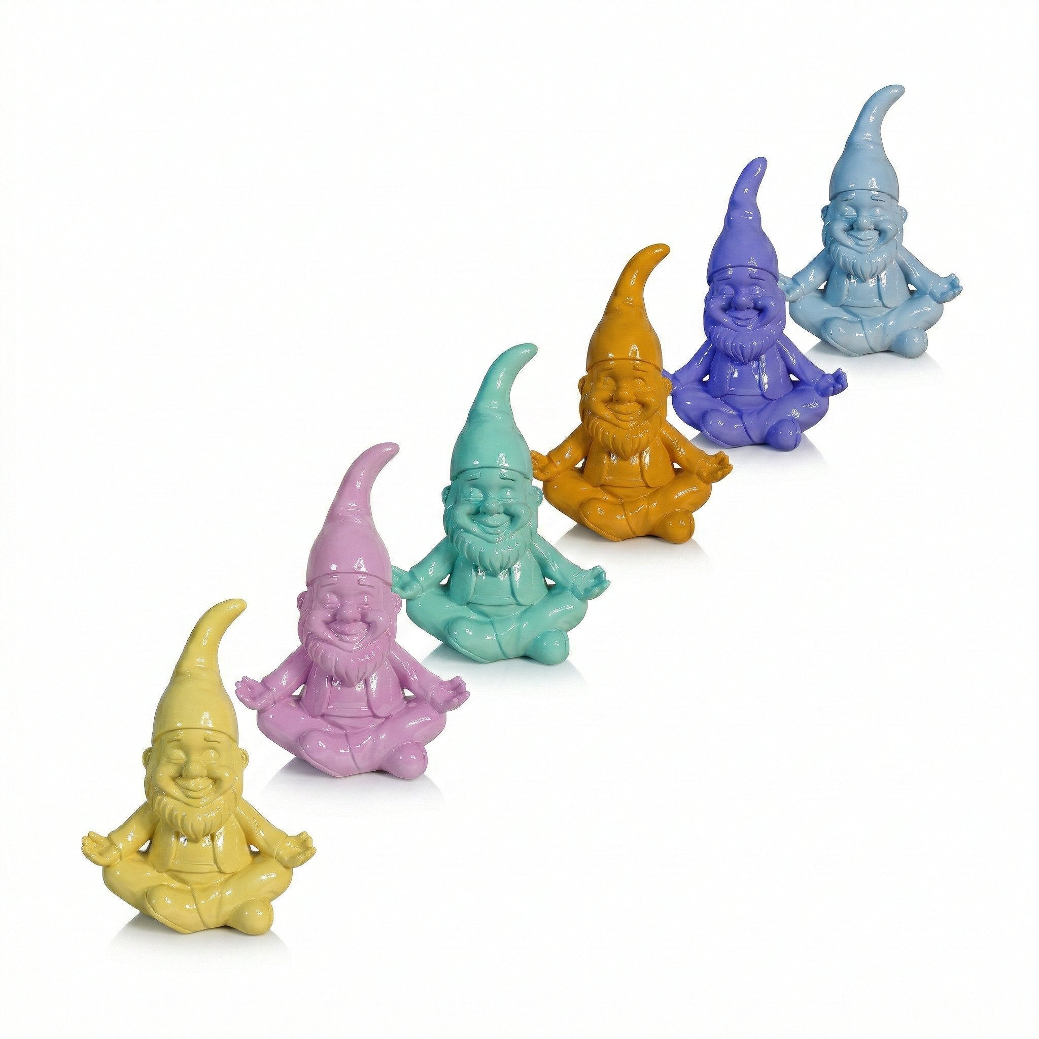 Yoga Gartenzwerg -GartenPoser- Zwerg Deko in Pastell Hochglanz 2 Größen 6 Farben (ZenPoser)