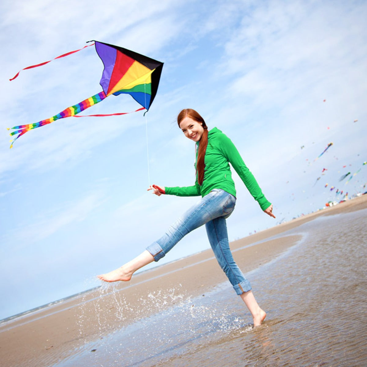 Kinderdrachen Einleiner Drachen HQ Simple Flyer Rainbow 120 cm Flugdrachen