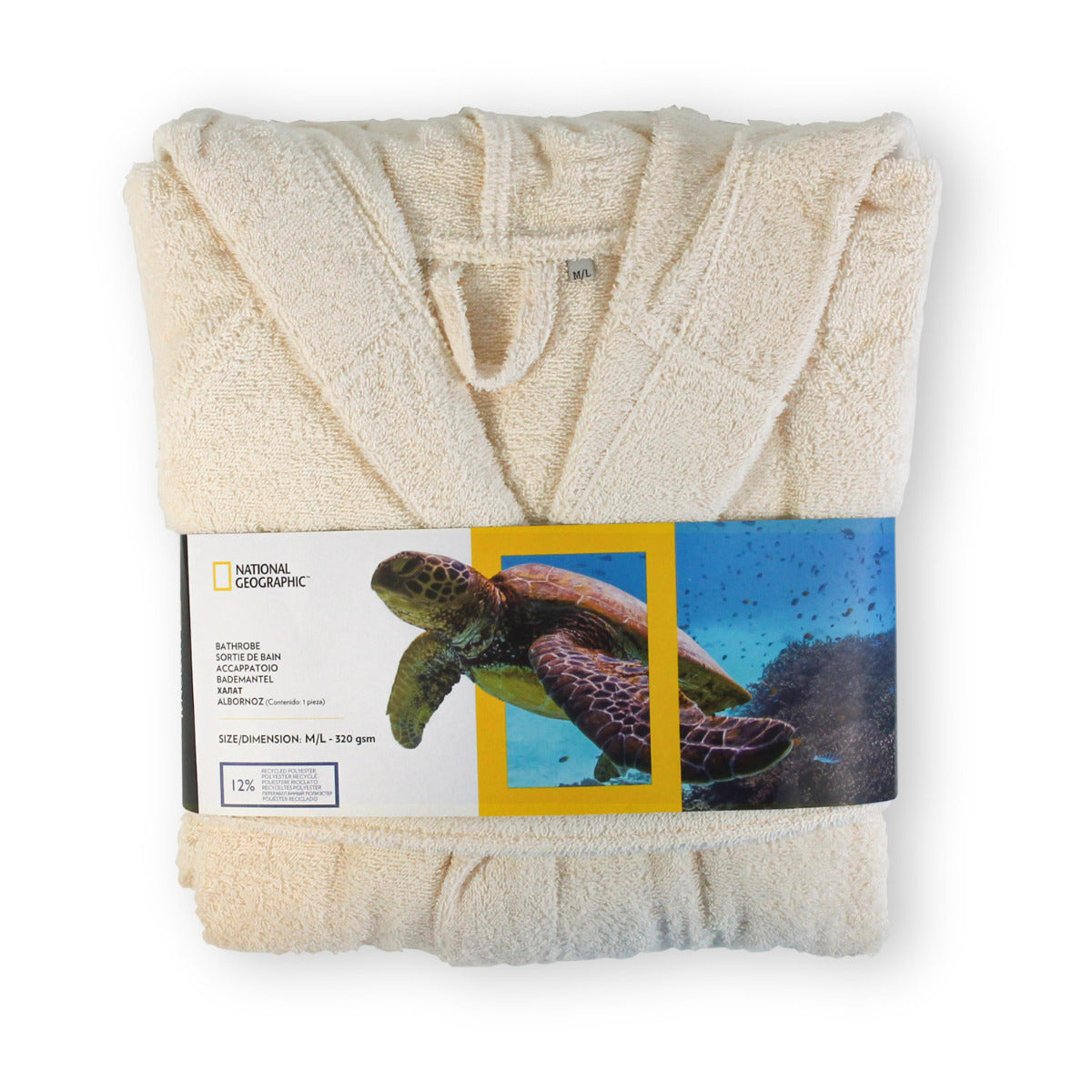 National Geographic Bademantel für Damen Gr. M/L in der Farbe Vanille