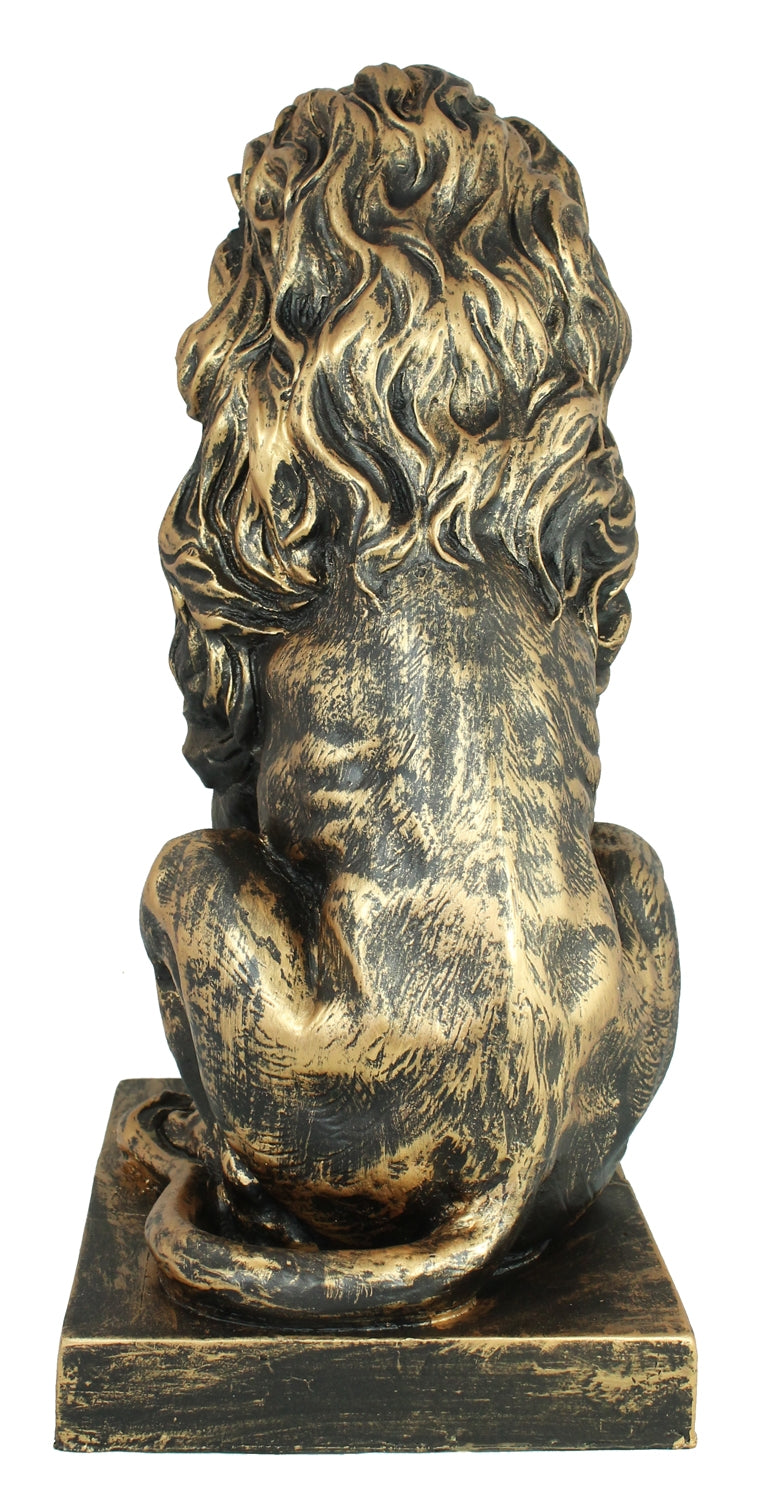 Löwe Figur Gartenfigur Löwe Löwenfigur für den Garten in bronze Optik