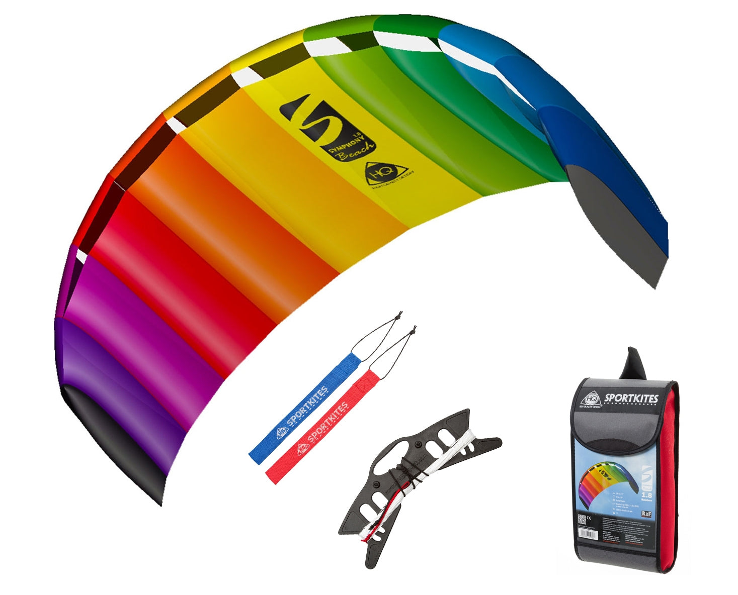 HQ Lenkmatte Symphony Beach III 1.8 Rainbow R2F Allround Lenkdrachen Kite