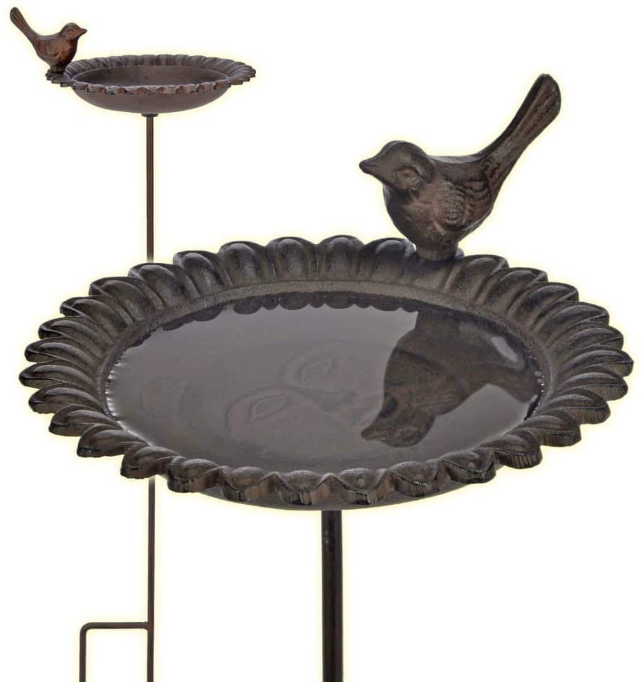 Vogeltränke Gusseisen Vogelbad Garten Vogelbecken stehend Futterstelle Vögel