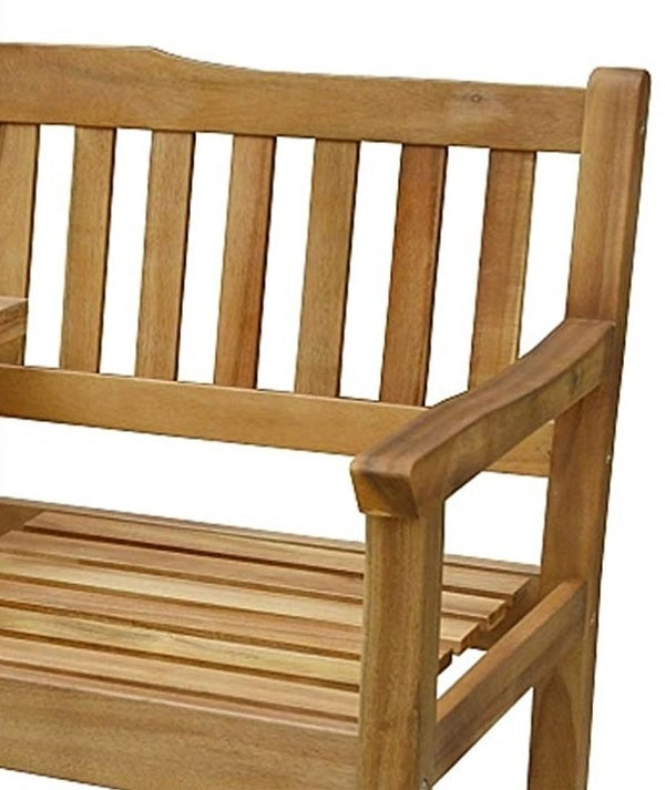 Gartenbank Holz mit Tisch FSC Akazienholz Parkbank Sitzbank 3 Sitzer Bank Holzbank