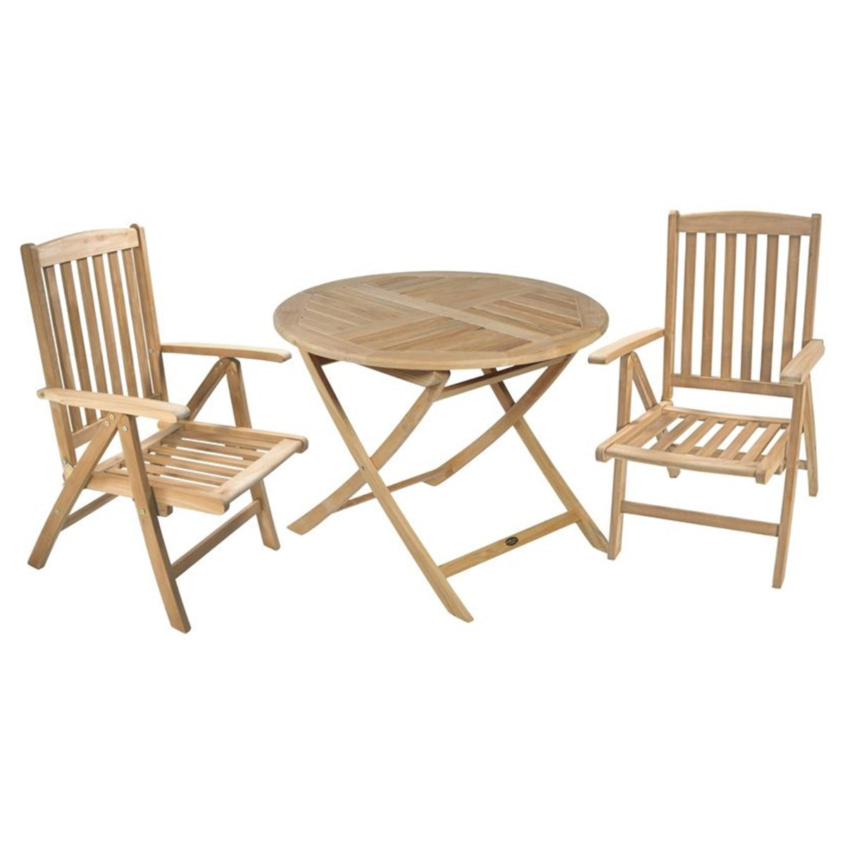 Garden Pleasure Solo Klapptisch - Runder Teak Gartentisch Holz / Balkontisch klappbar, 90x75 cm - Ideal als platzsparender Balkontisch, Holztisch Garten