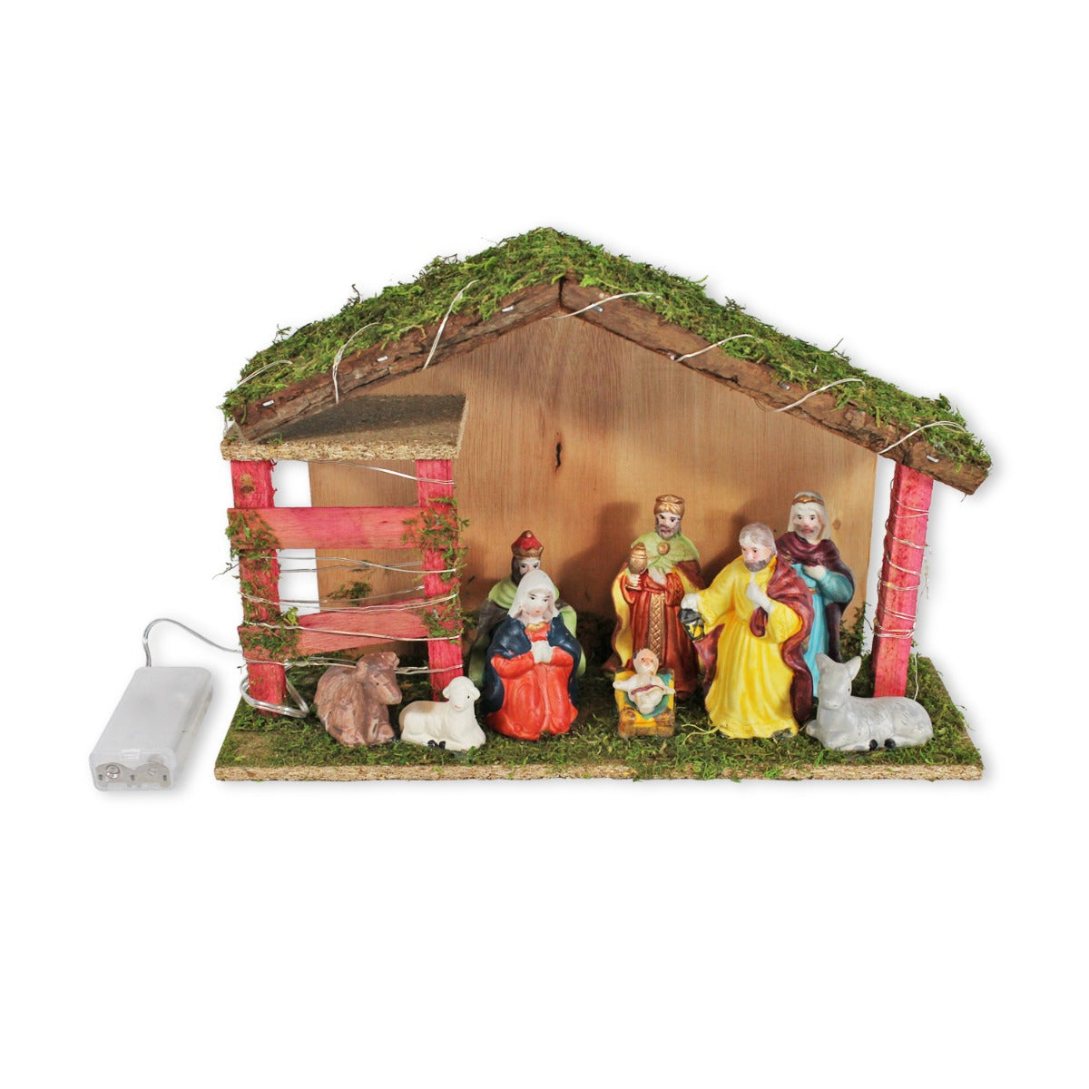 Weihnachtskrippe mit 9 Krippenfiguren Krippe Weihnachten Holz