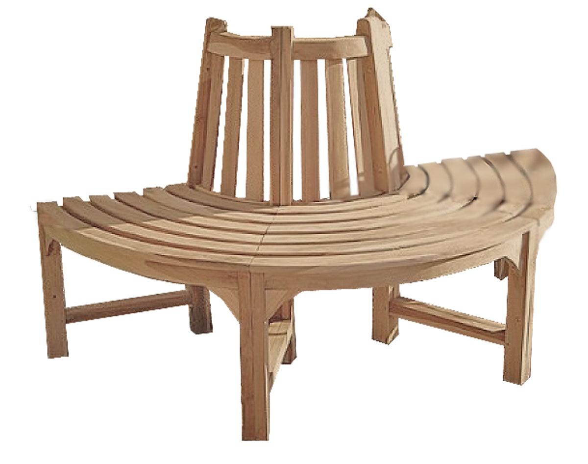 Baumbank JAVA Teak Holz Halbkreis Halbrund Gartenbank Holzbank