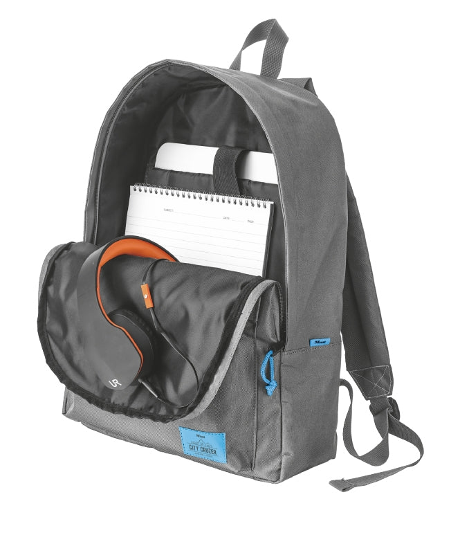 Trust Laptop Rucksack City Cruzer grau bis 16 Zoll Laptoptasche