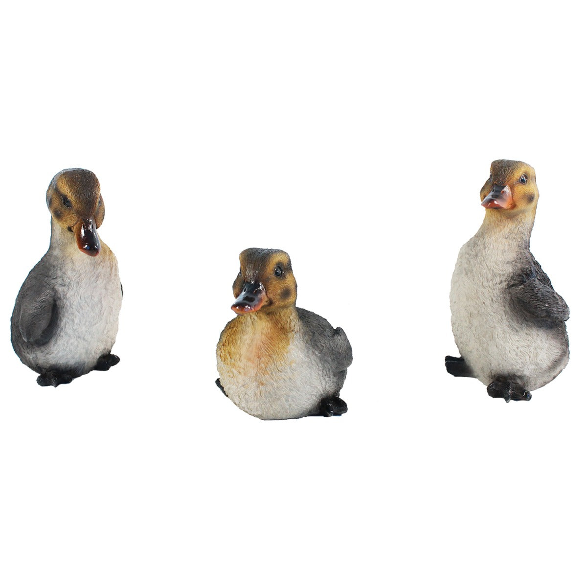 Enten Figur 3er Set sitzend Deko Enten Garten Bauernhof Tierfigur Gartenfigur Entchen