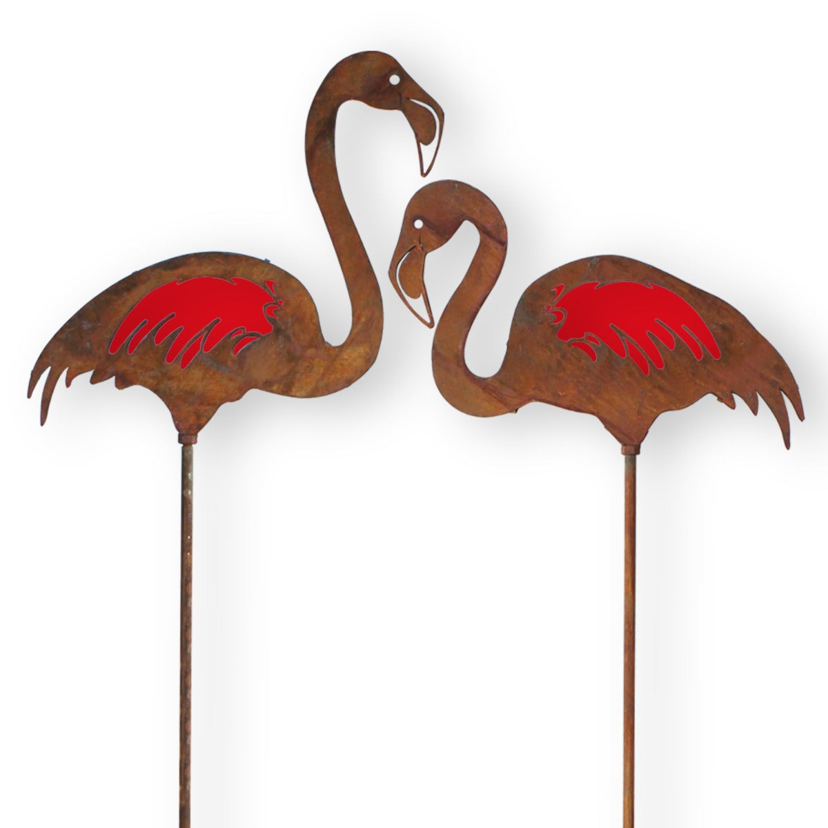 Gartenstecker Rost Flamingo Figuren 2 Stück Rost Deko Gartenstecker Deko Flamingo