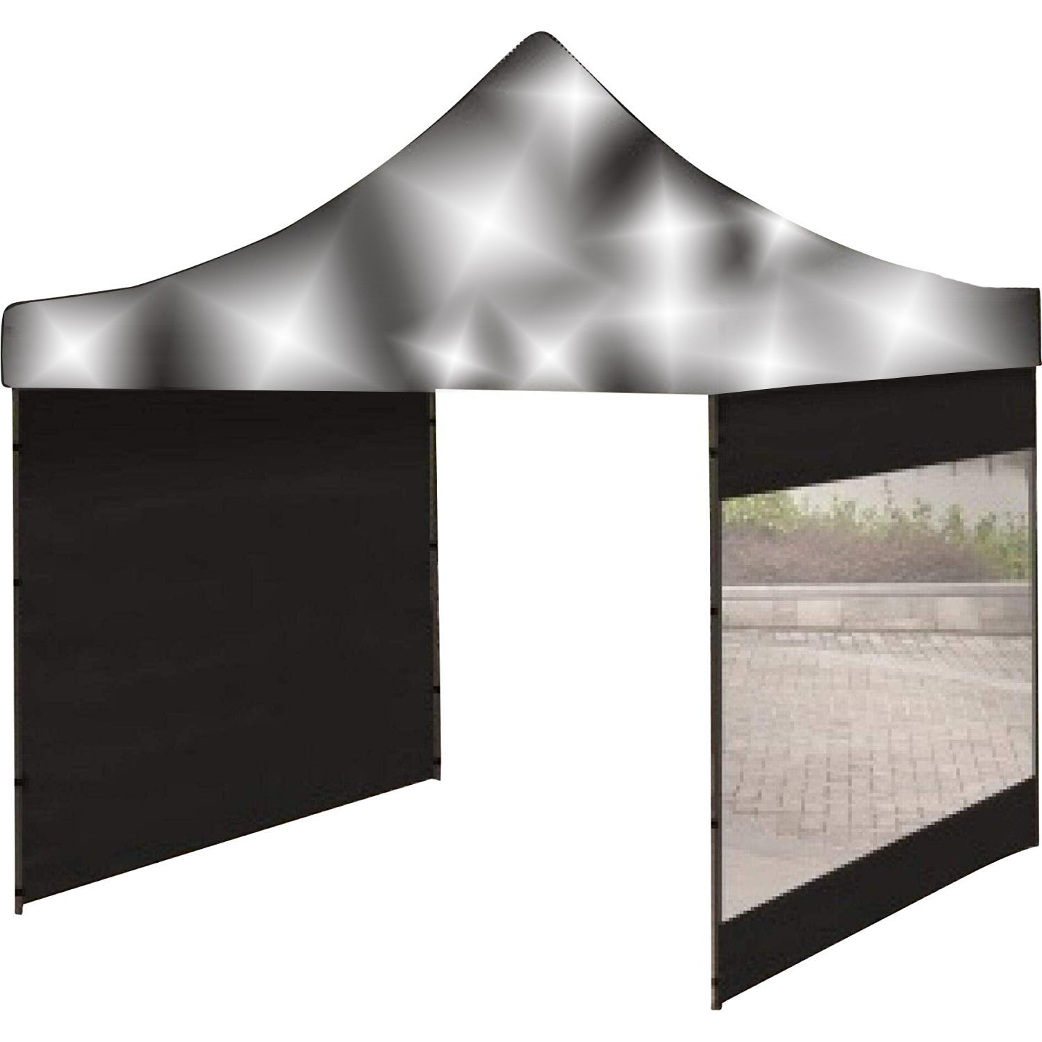 Pavillon Seitenteile 3x3 wasserdicht Seitenwände Faltpavillon anthrazit 2er Set mit und ohne Fenster