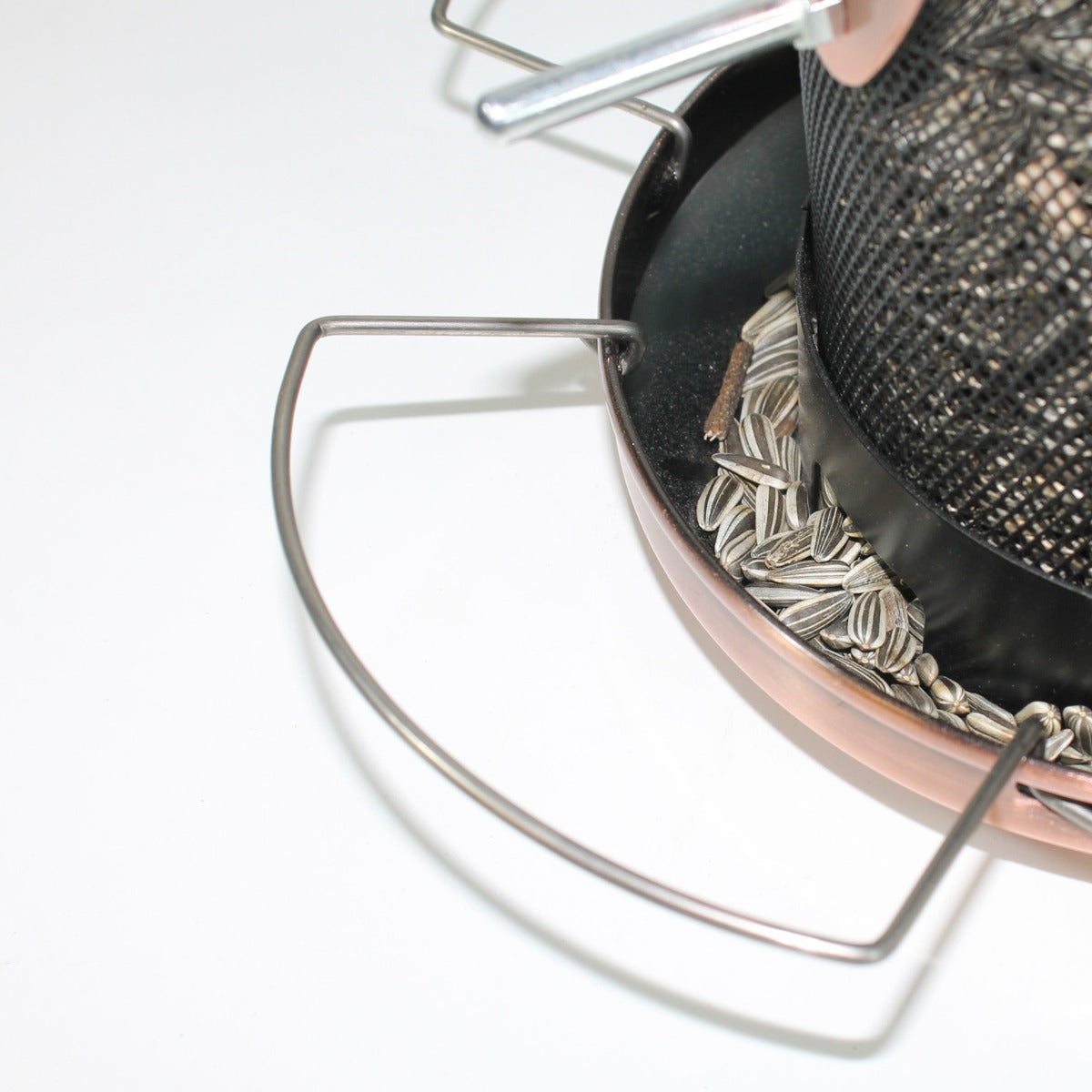 Vogelfutterstation zum hängen XL Vogelfuttersäule Kupfer Optik Gourmet Futter Silo Futtersäule