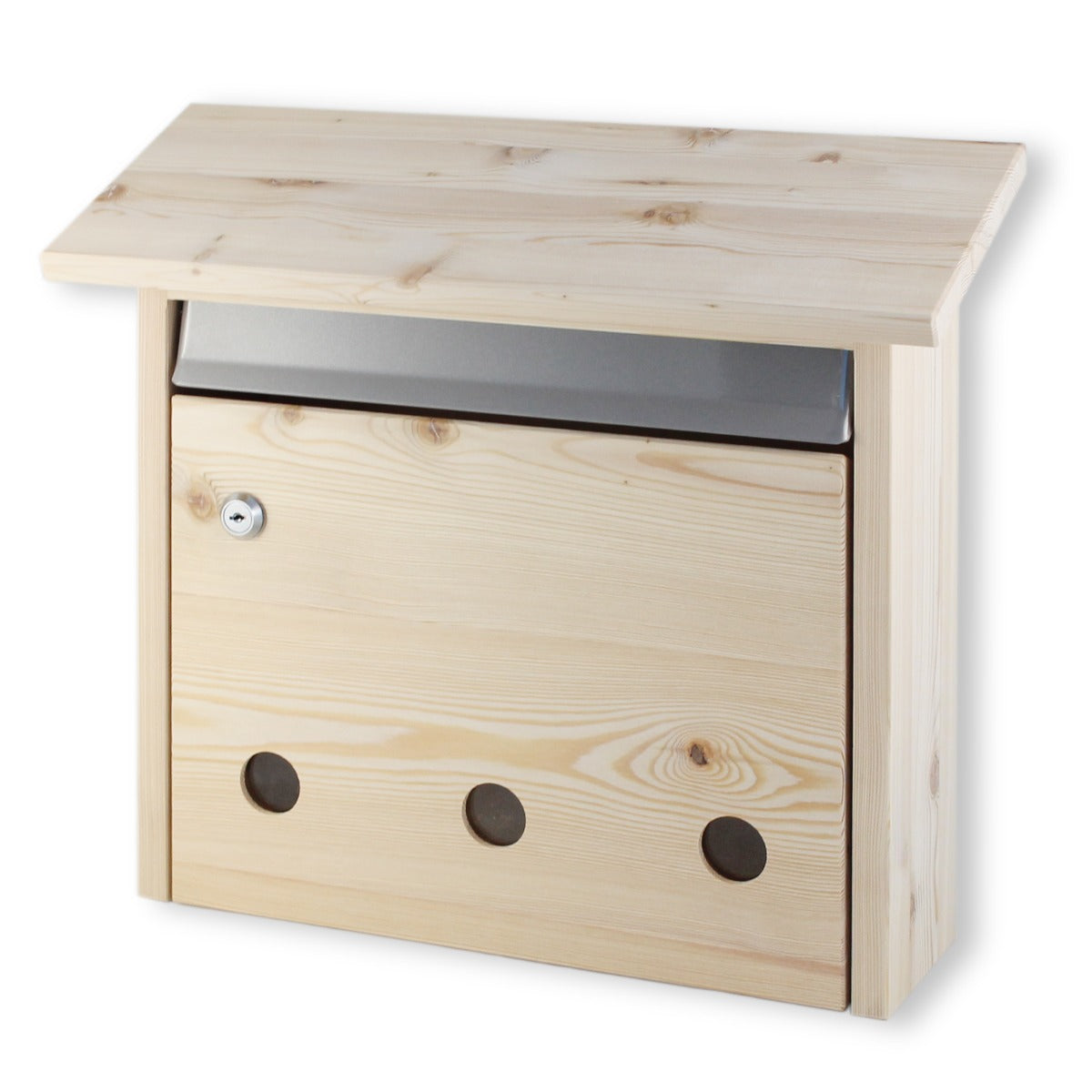 Briefkasten aus Holz Lärchenholz mit Sichtfenster Made in Germany