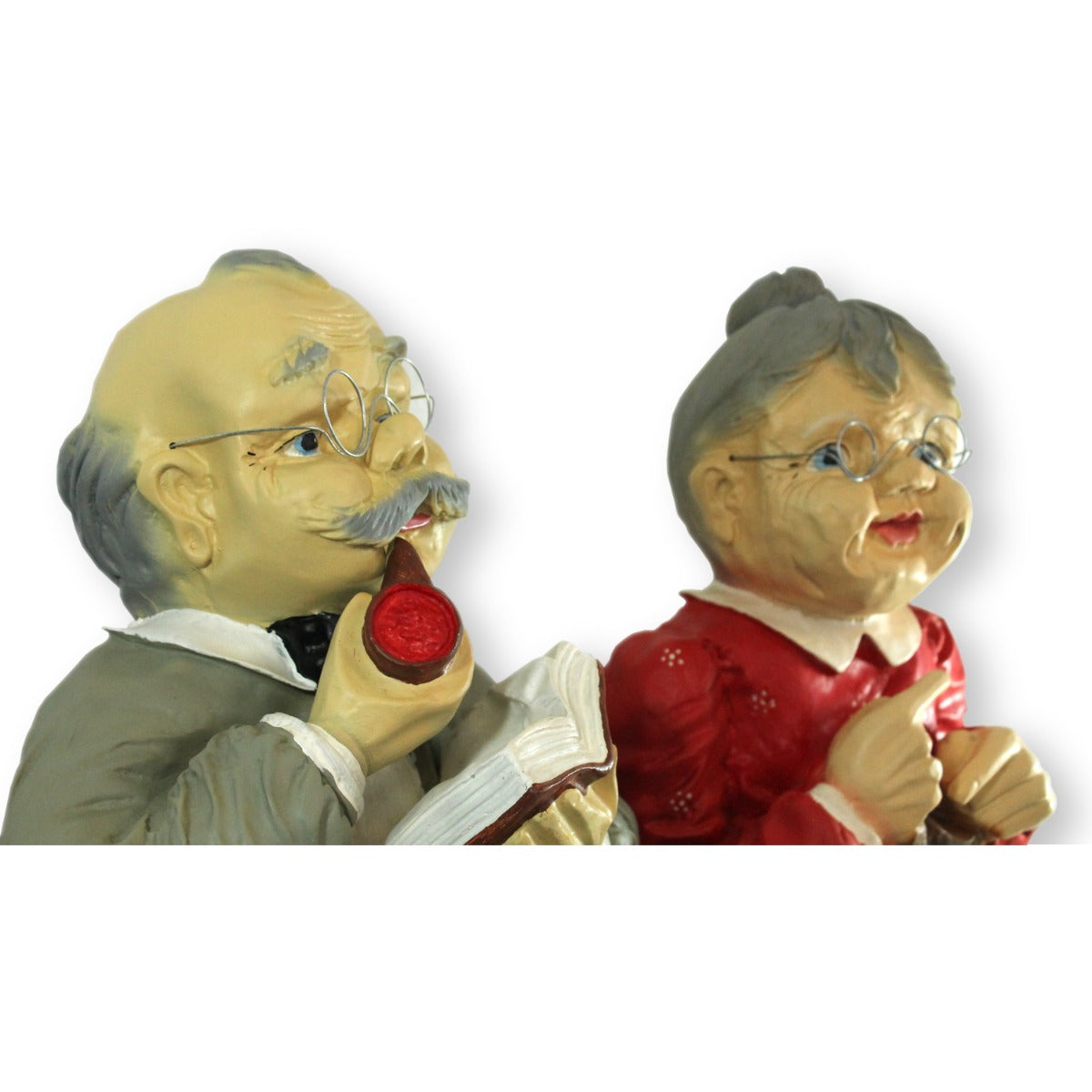 Gartenfigur Oma und Opa auf Bank XL Oma und Opa Figuren für den Garten