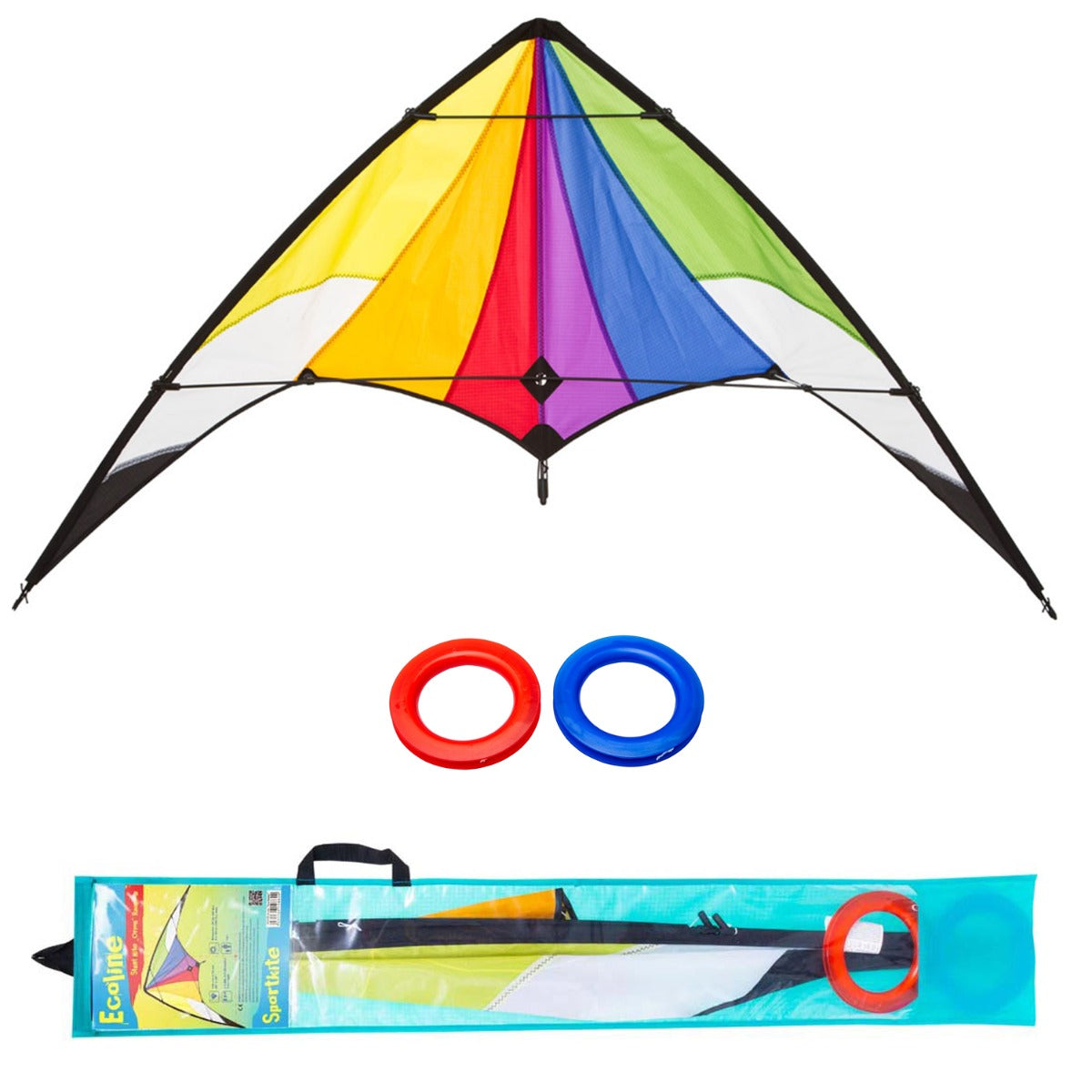 Kinderdrachen Zweileiner Lenkdrachen Beginner HQ Orion Rainbow 140 cm Flugdrache