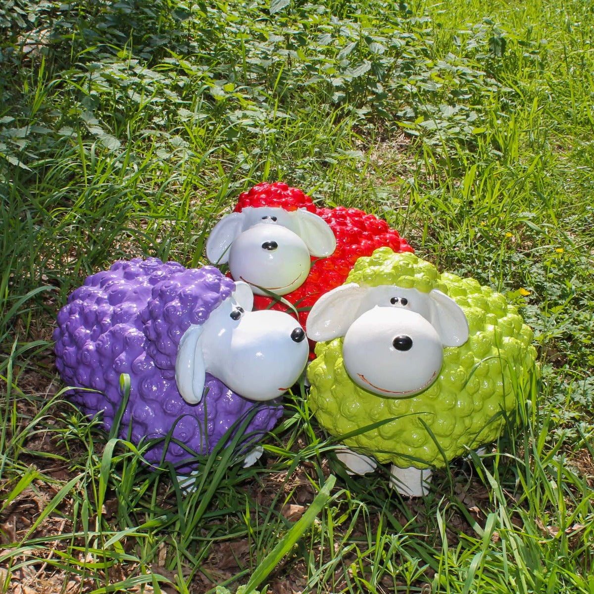 Buntes Deko Schaf "Helma" lila Gartenfigur Schaf Dekofigur Schaf lustige Schafe