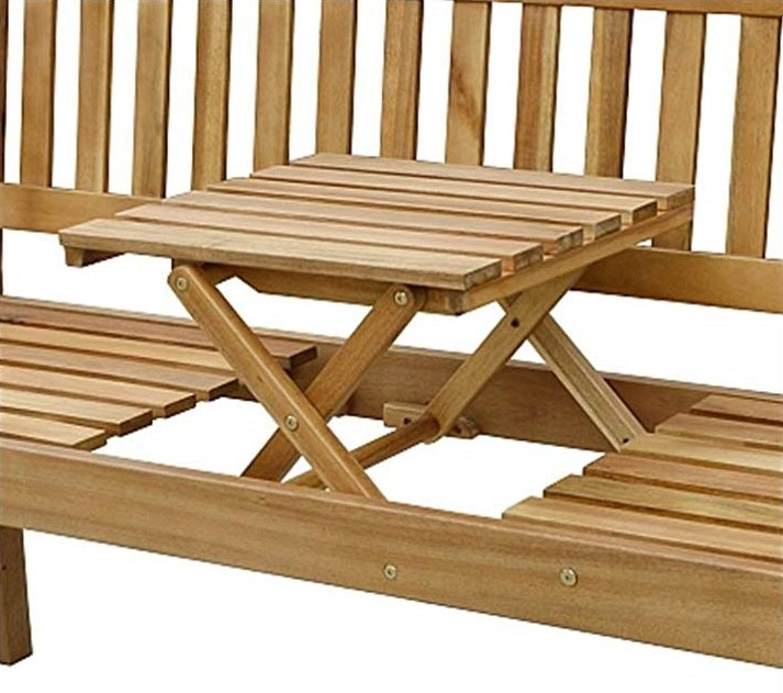 Gartenbank Holz mit Tisch FSC Akazienholz Parkbank Sitzbank 3 Sitzer Bank Holzbank