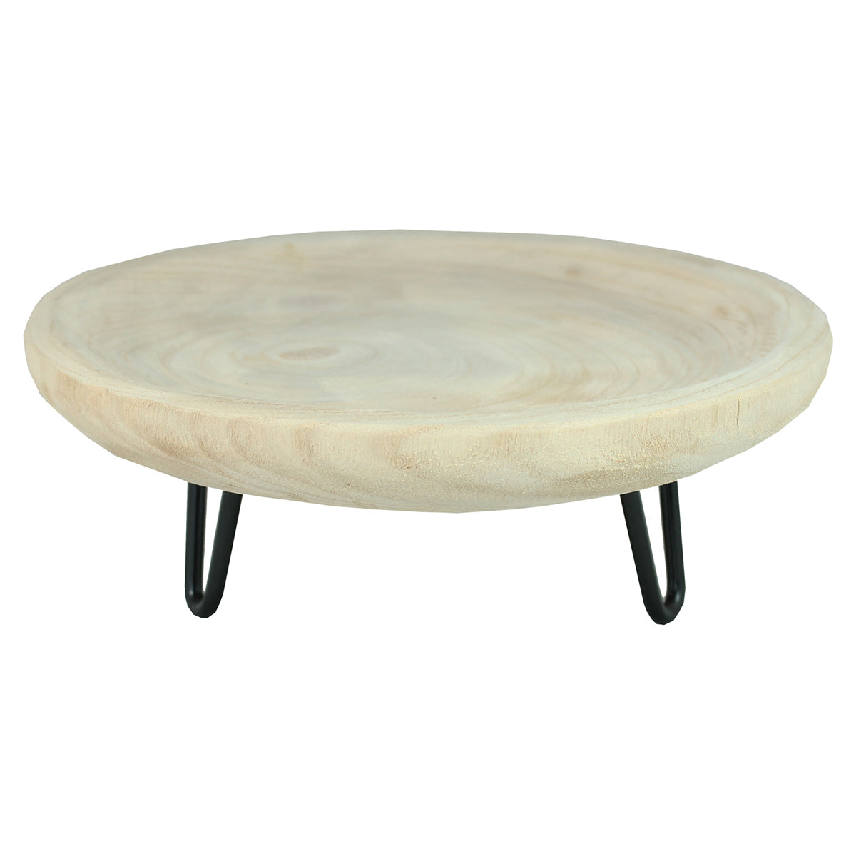 Holzschale rund 26 cm Holztablett Tischdeko Weihnachtsdeko Dekotablett naturbelassen