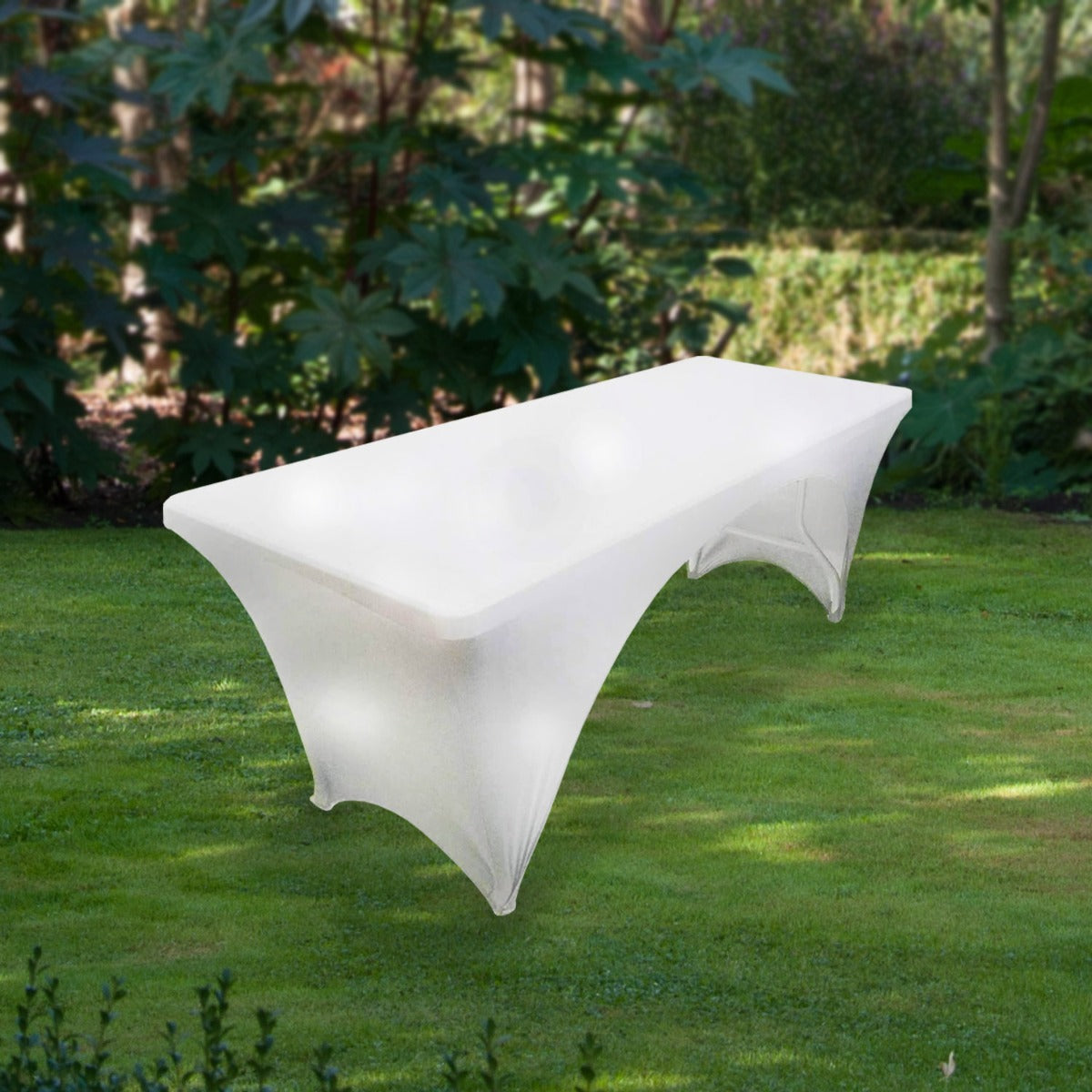 Husse für Koffer-Klapptisch Biertisch Tisch Überzug weiß 182x75x74 cm bügelfreie Strech Husse