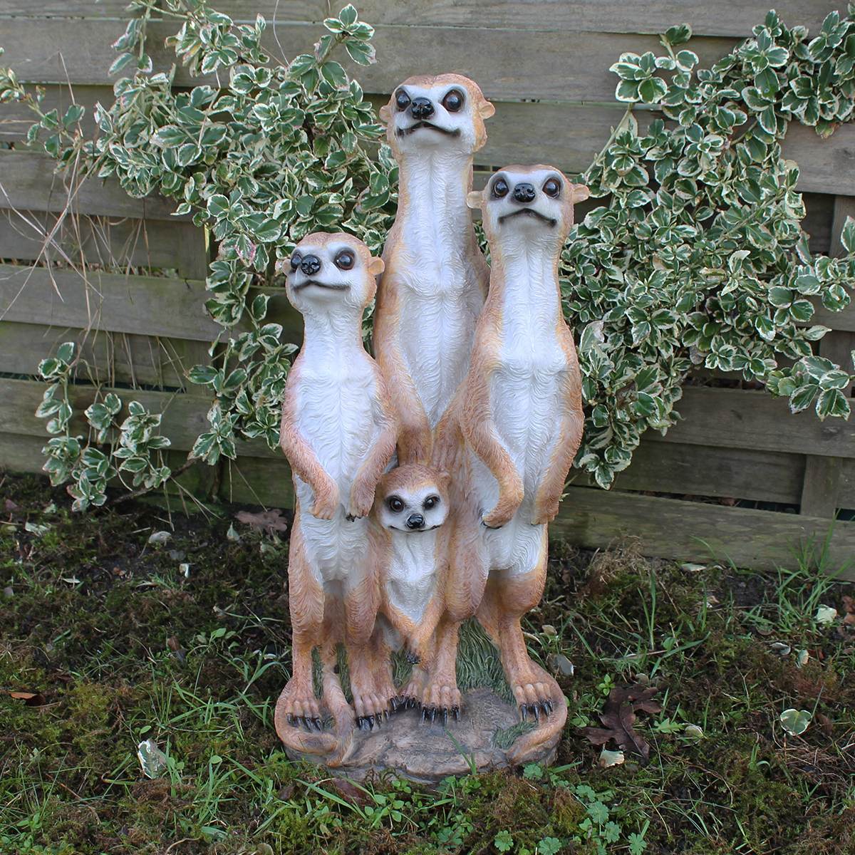 Erdmännchen Figur XL Erdmännchen Gartenfigur Familie Frettchen Deko Familie Erdmann