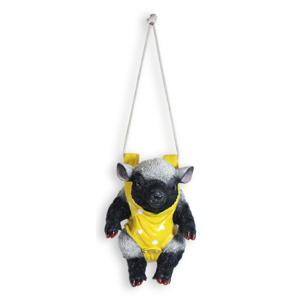 Lamm Figur hängend Gartenfigur Lämmchen gelb lustige Gartenfiguren Lämmer Deko Figuren