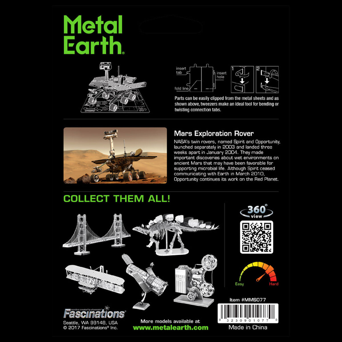 Metal Earth Metallbausätze MMS077 Mars Rover Metall Modell