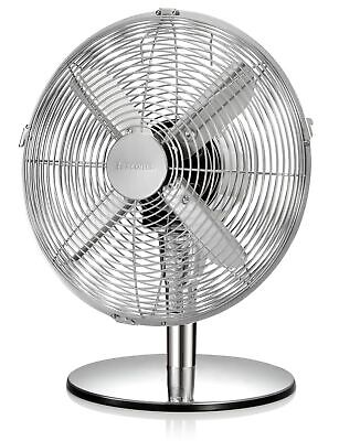 Tischventilator Tisch Ventilator Retro 35 cm Edelstahl Chrom Windmaschine Venti schwenkbar