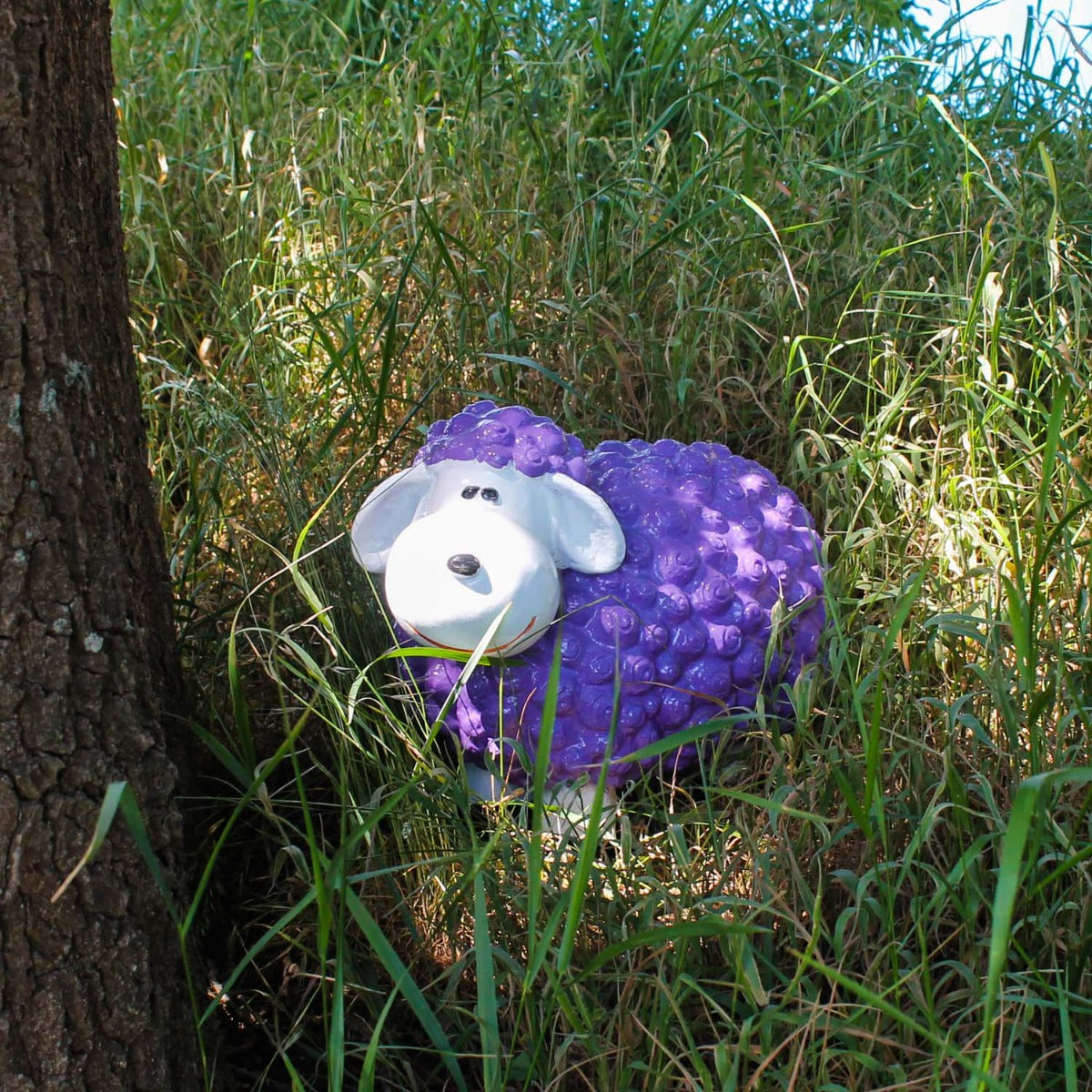 Buntes Deko Schaf "Helma" lila Gartenfigur Schaf Dekofigur Schaf lustige Schafe