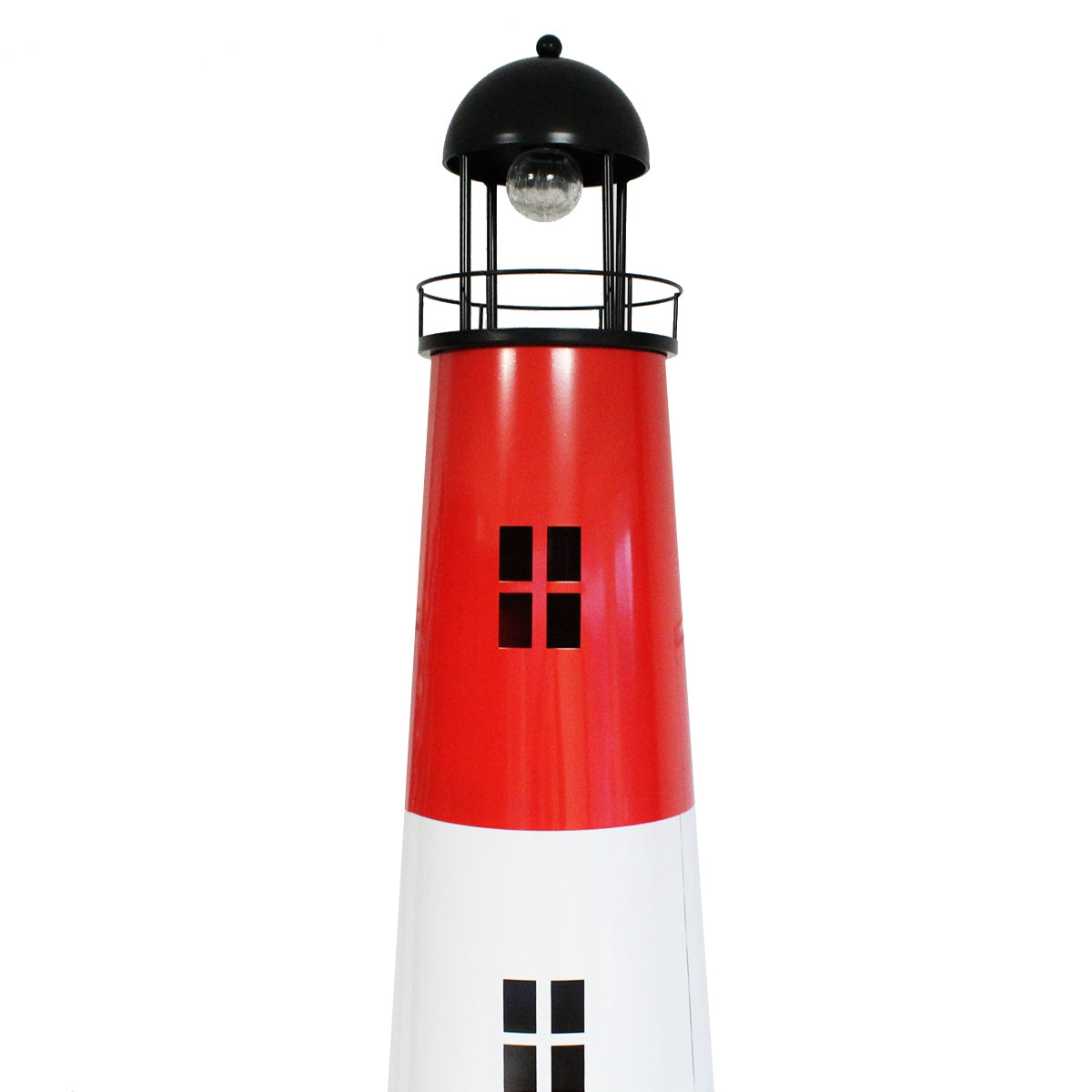 Leuchtturm Garten 150 cm mit Licht Solar Leuchtturm Metall Maritime Deko mit LED Beleuchtung Gartendeko Maritim
