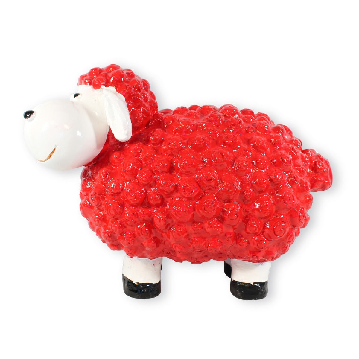 Buntes Deko Schaf "Bruno" rot Gartenfigur Schaf Dekofigur Schaf lustige Schafe