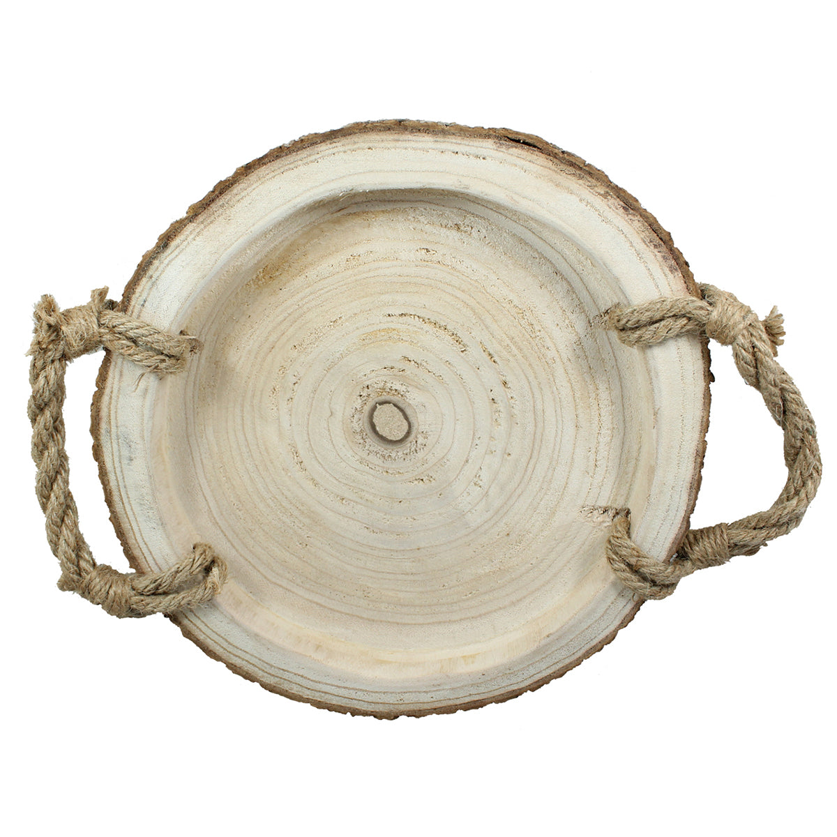 Holztablett mit Rinde und Griffen 30 cm Tablet Weihnachtsdeko Dekotablett naturbelassen