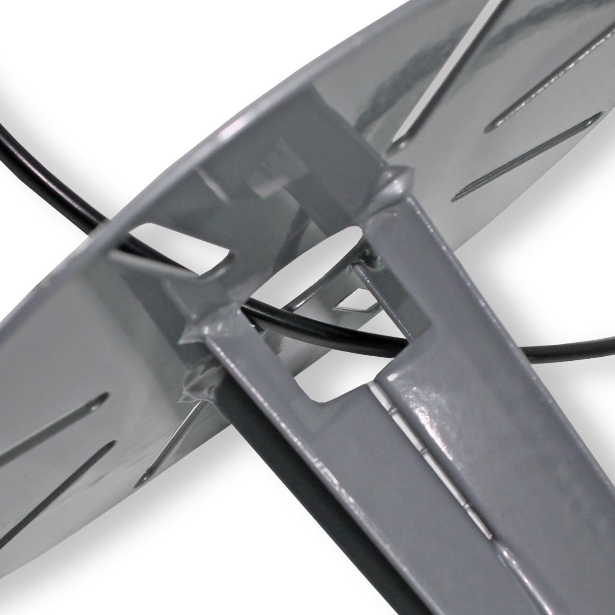 Einschlag-Erdspieß für Garten-Lampen oder Garten-Steckdosen Erdspiess für Gartenleuchte Erdspieß pulverbeschichtet, universal, mit Kabelführung