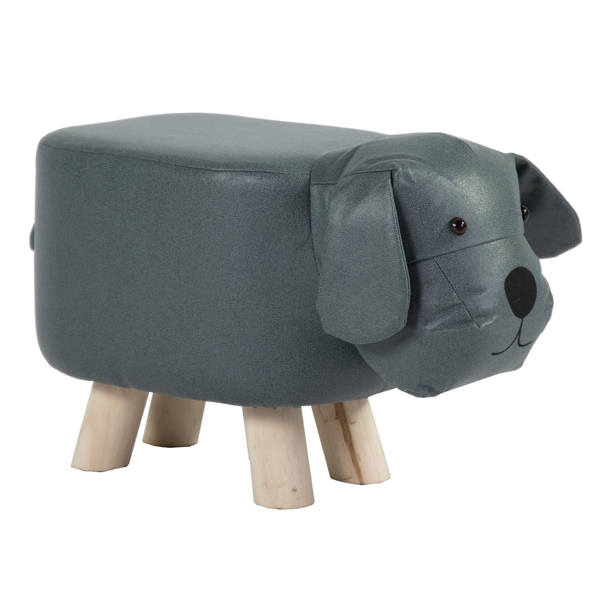 Tierhocker Hund blau grau Kinderhocker Tier Hocker Holz Kinder Sitzhocker Hund