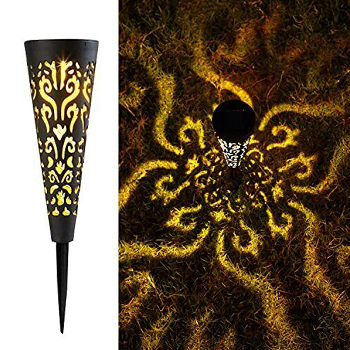 LED Solar Leuchte mit Ornamentmuster Solar Leuchte 3er-Set Stimmungslicht Garten