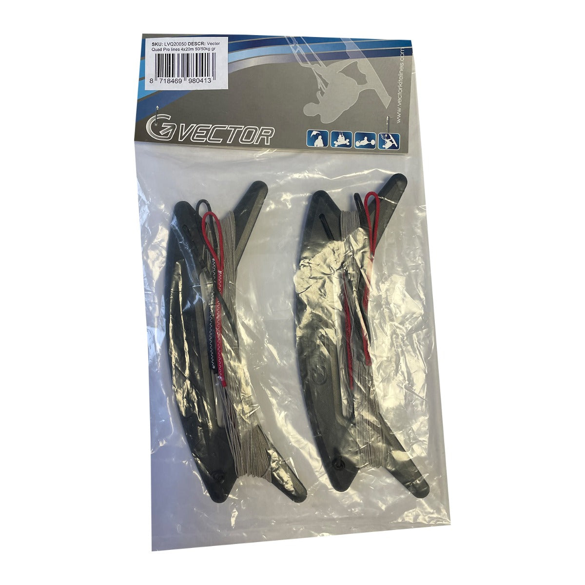 Vector Quad Pro Vierleiner Drachenleine Drachenschnur 50/50 Kp 4 x 20 m für Lenkdrachen