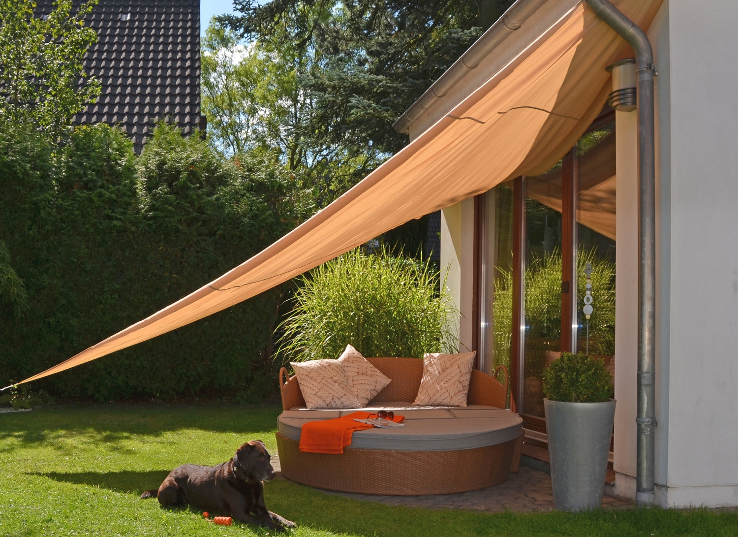 Sonnensegel 5x5x5 m Dreieck Sonnenschutz Sichtschutz wetterfest schmutzabweisend