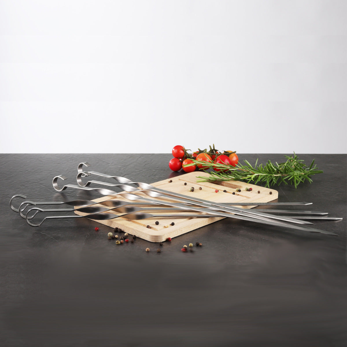 Grillspieße Edelstahl 45cm 6er-Set Schaschlikspieße Spieße zum Grillen