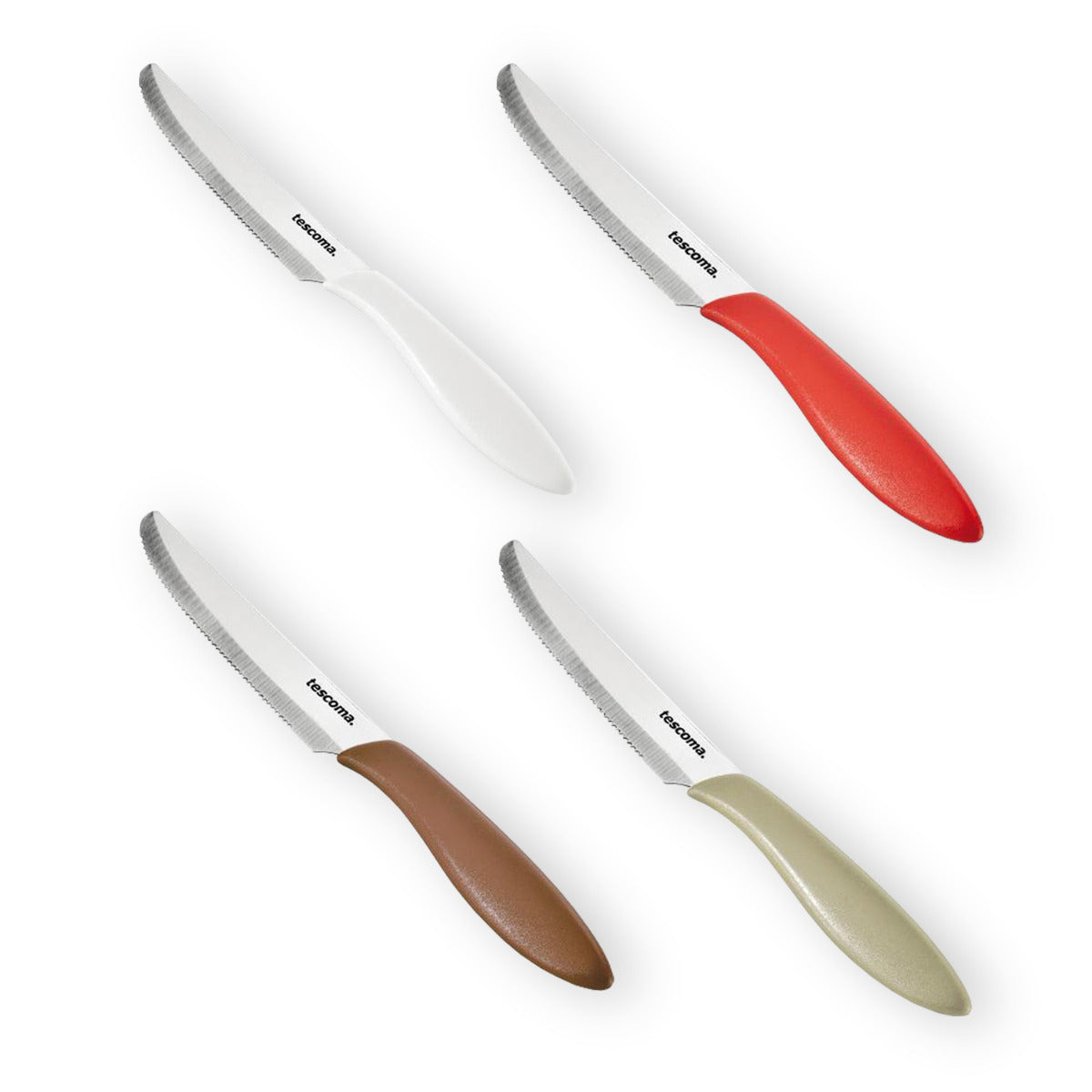 Tescoma scharfe Tafelmesser Set 6 teilig PRESTO beige Tafelmesser Wellenschliff