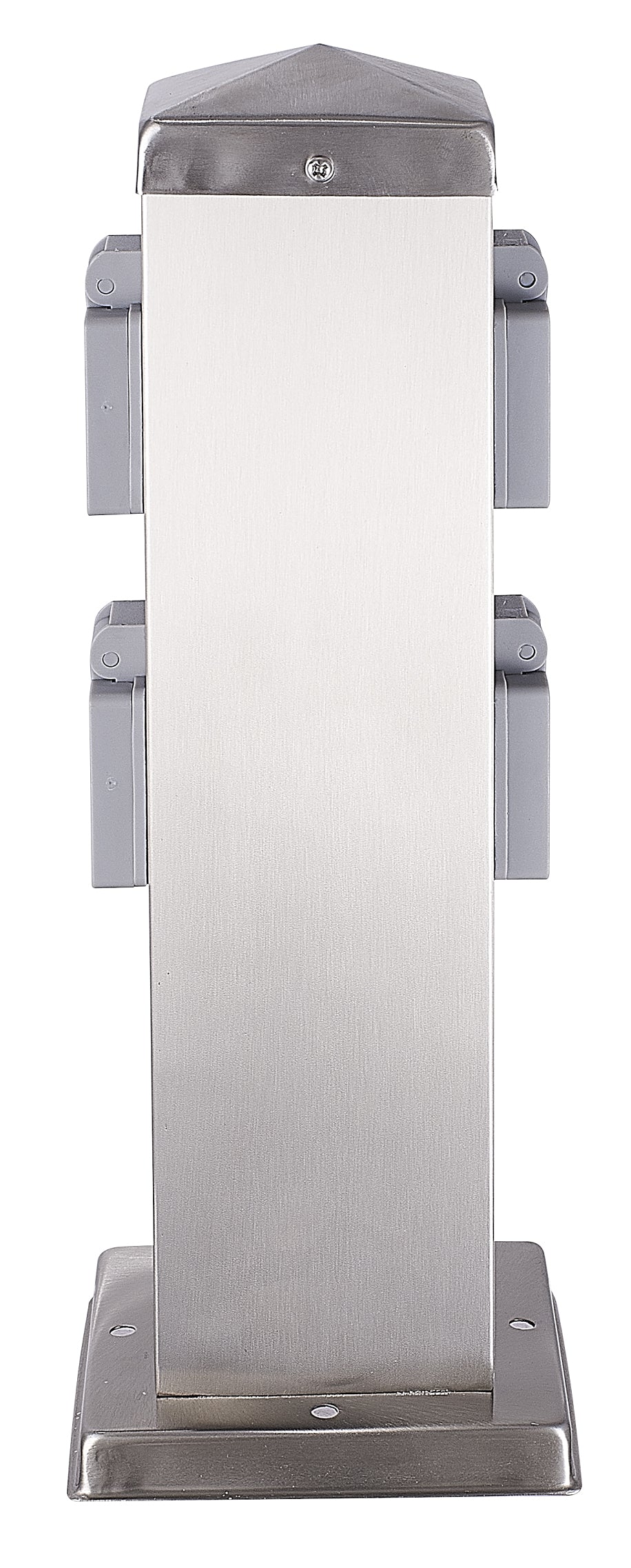 Gartensteckdose 4fach aus Edelstahl Aussensteckdose 4 Steckdosen IP44 Powersäule