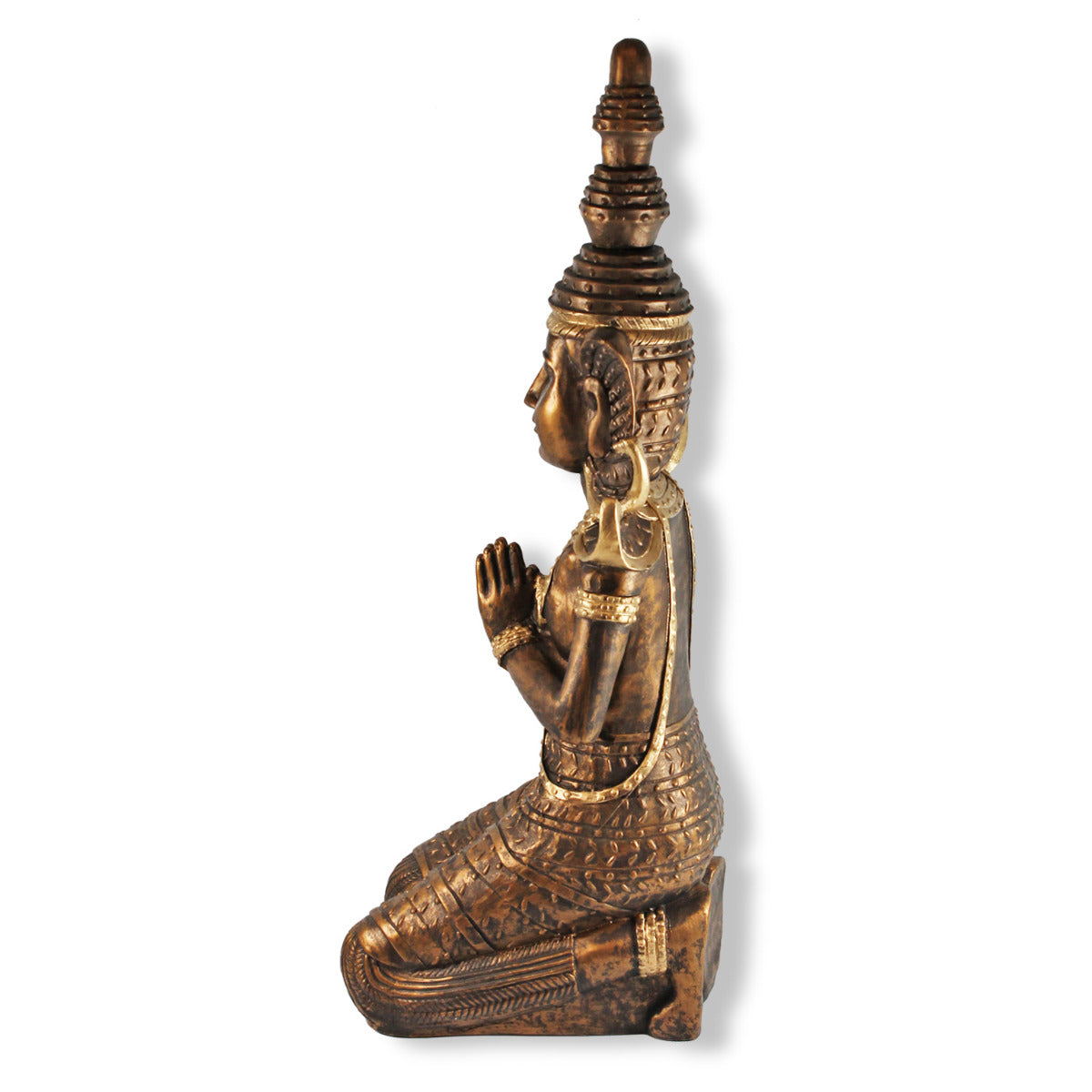Statue Buddha groß Tempelwächter betend Thai Buddha Skulptur Buddha gold
