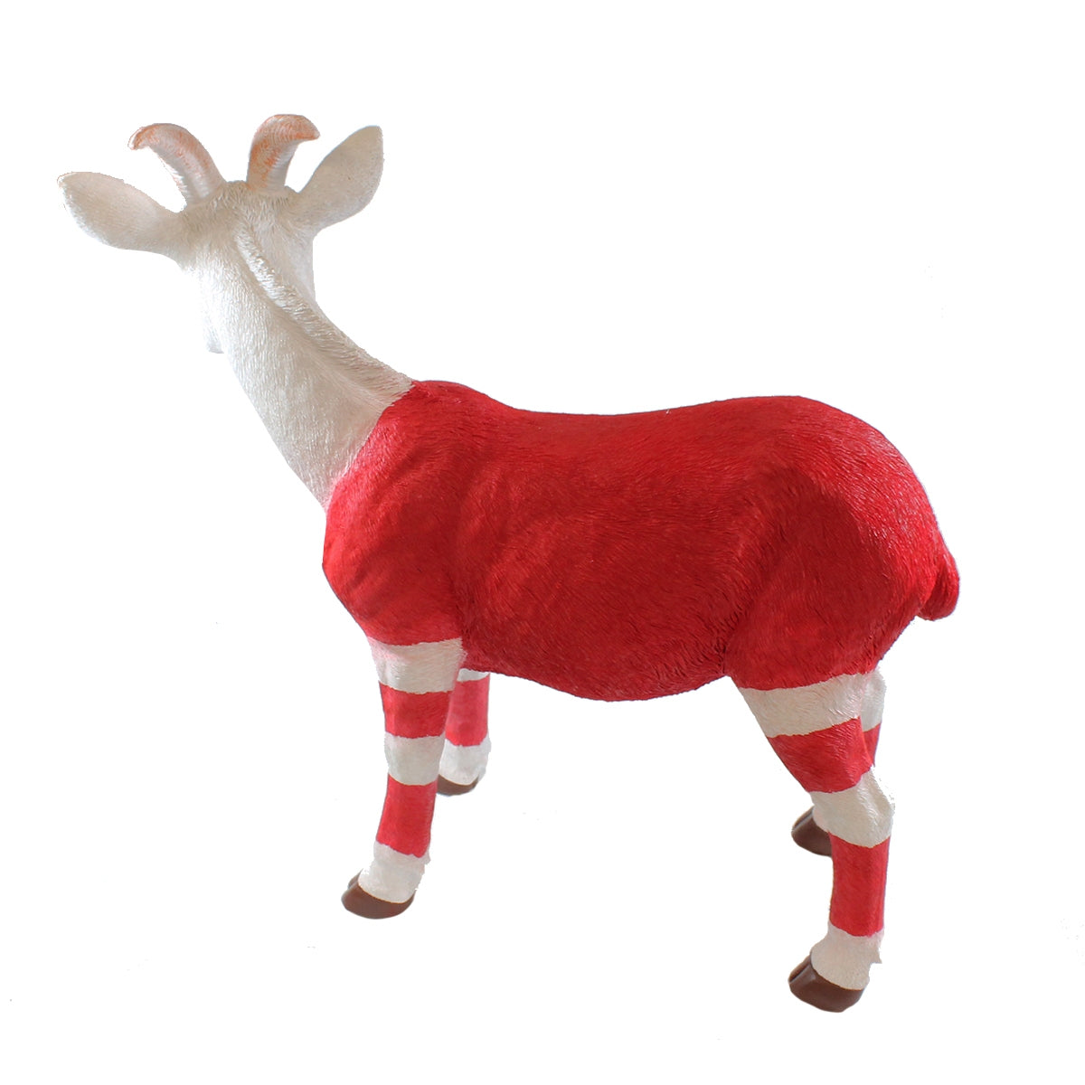 colourliving Dekofigur Ziegenbock Figur Bruce rot-weiß 45 cm Geißbock Gartenfigur Tierfigur