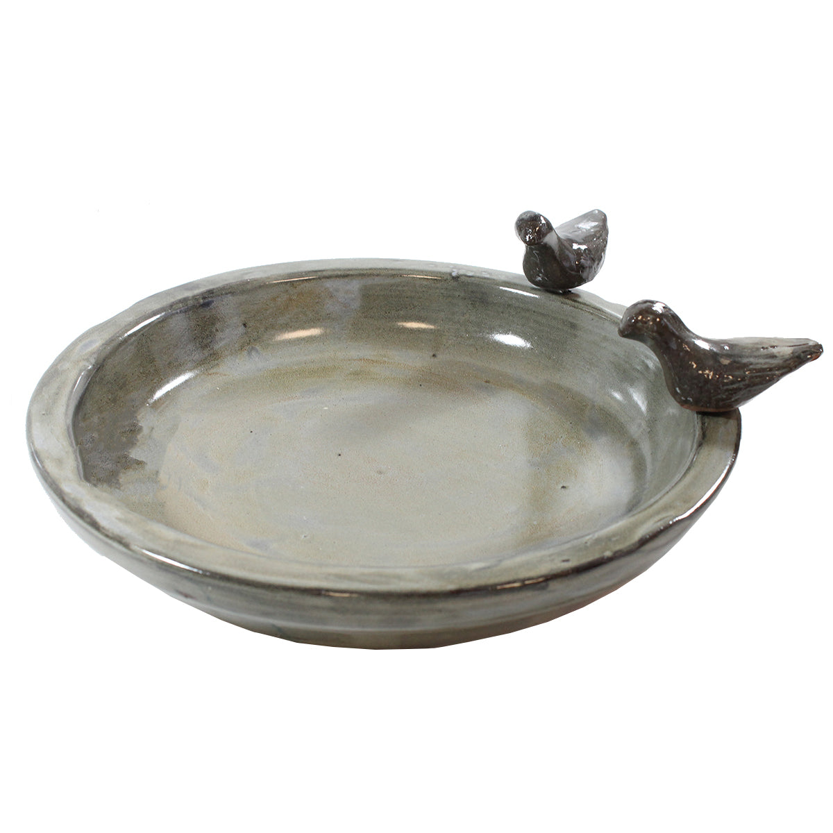 colourliving Vogeltränke für den Garten 30 cm grau Keramik Vogeltränke rund Vogelbad Garten