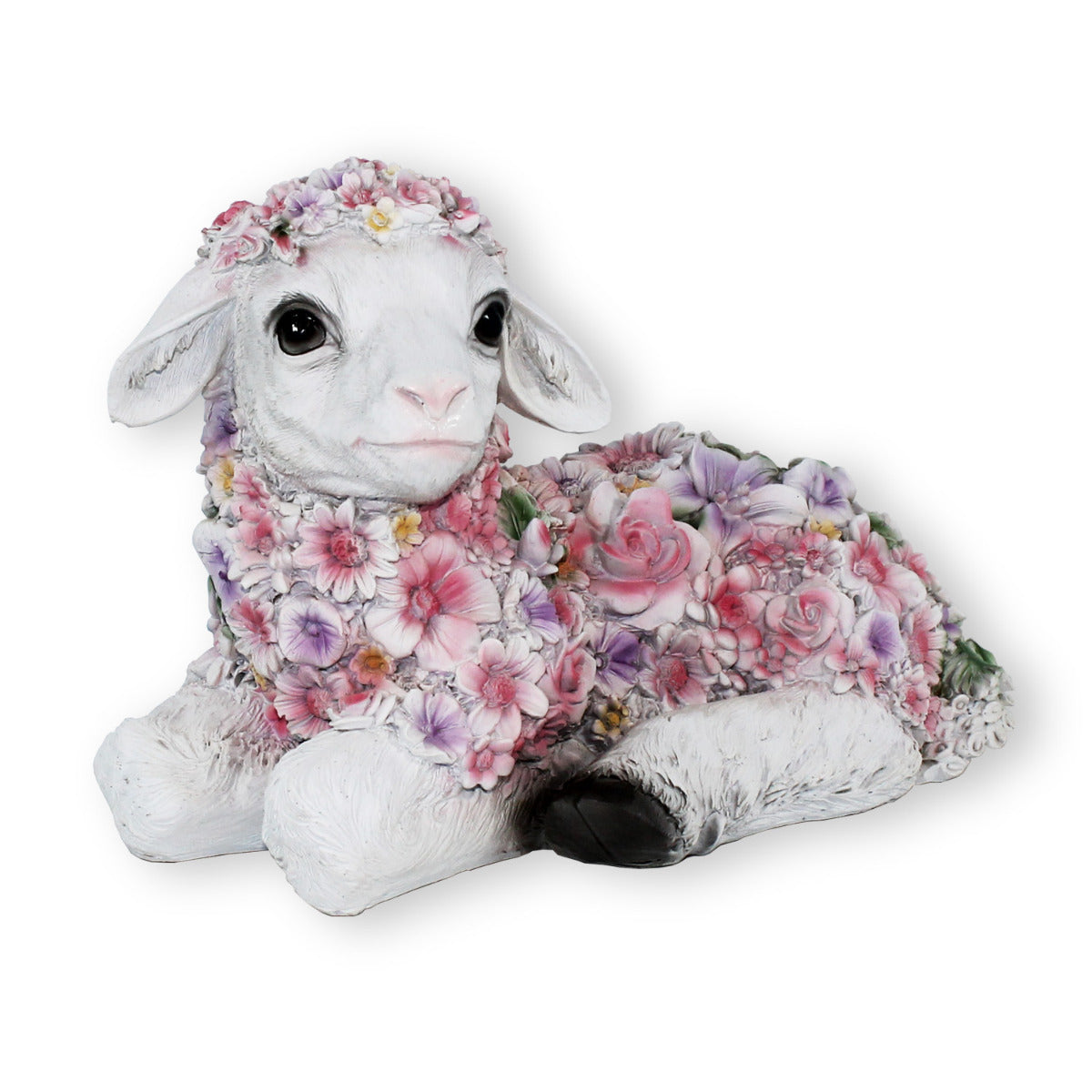 Lamm Figur liegend Blumenlamm Deko Lämmchen liegend Deko Lamm