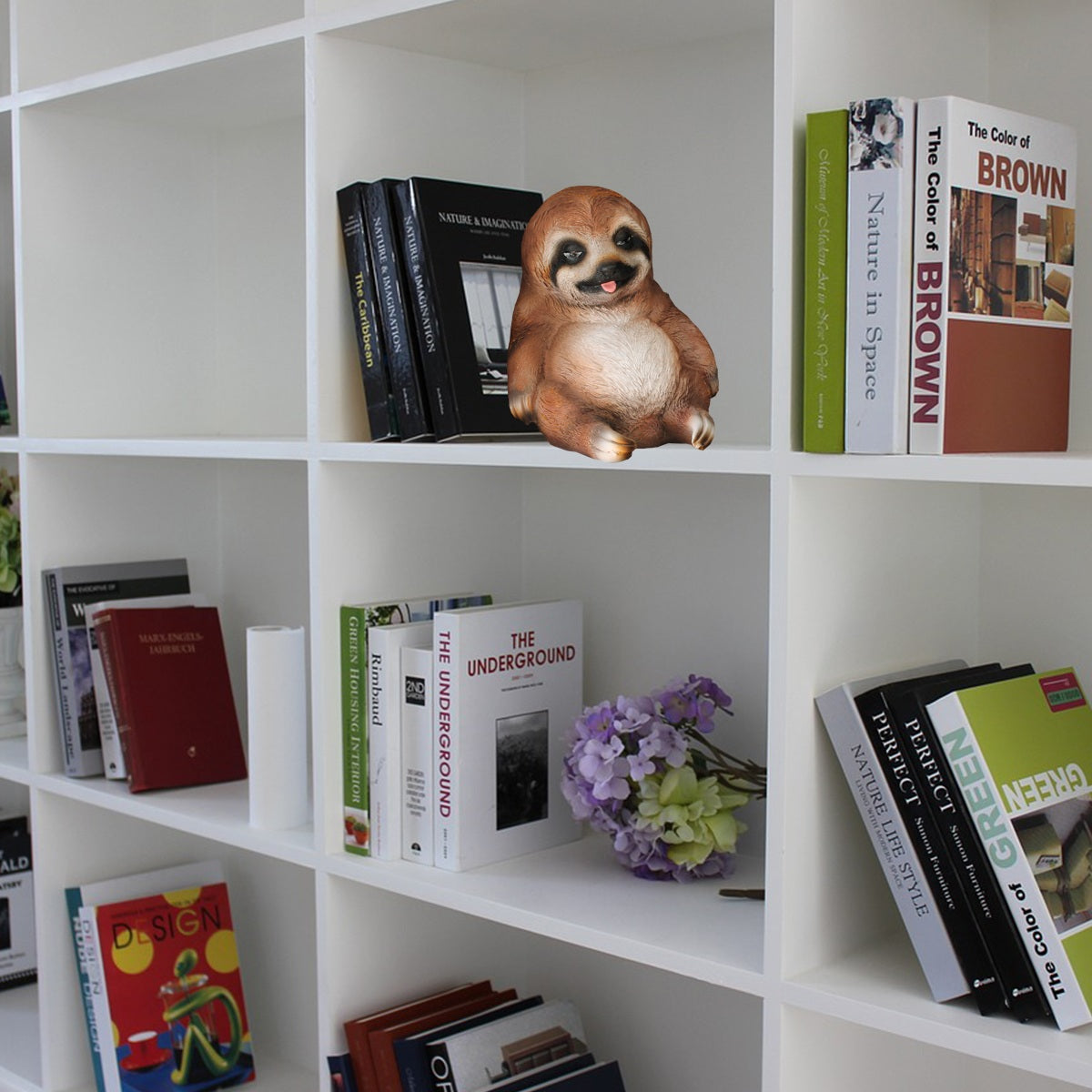 Faultier Figur lustlos sitzend Faultier Deko Faultier Gartenfigur