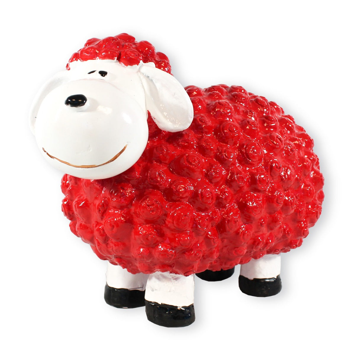 Buntes Deko Schaf "Bruno" rot Gartenfigur Schaf Dekofigur Schaf lustige Schafe