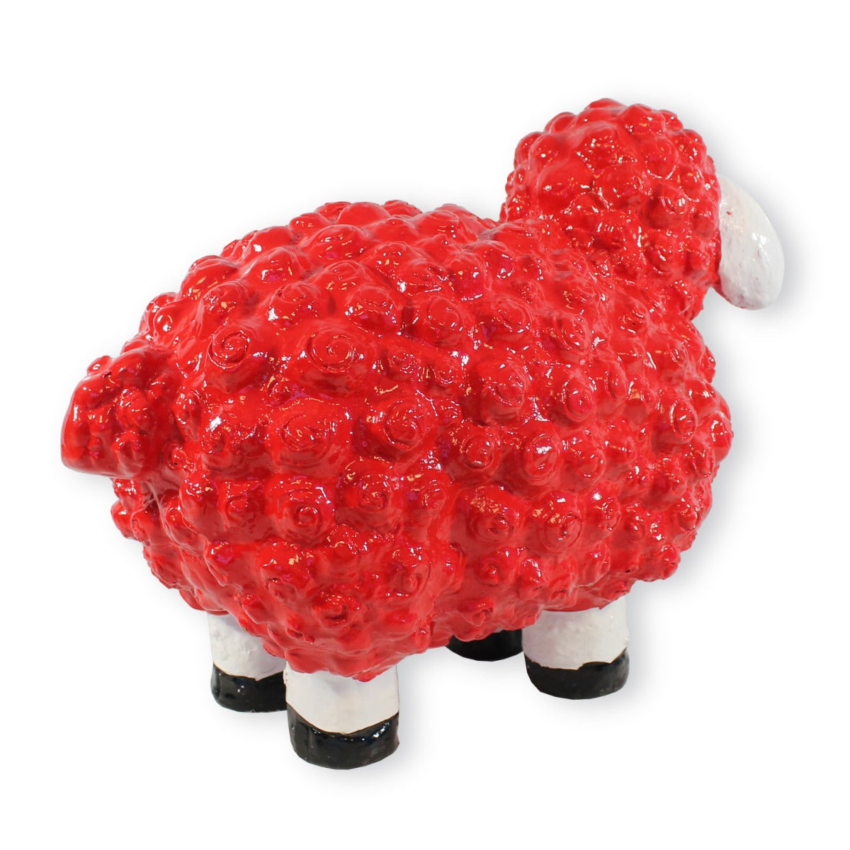 Buntes Deko Schaf "Bruno" rot Gartenfigur Schaf Dekofigur Schaf lustige Schafe