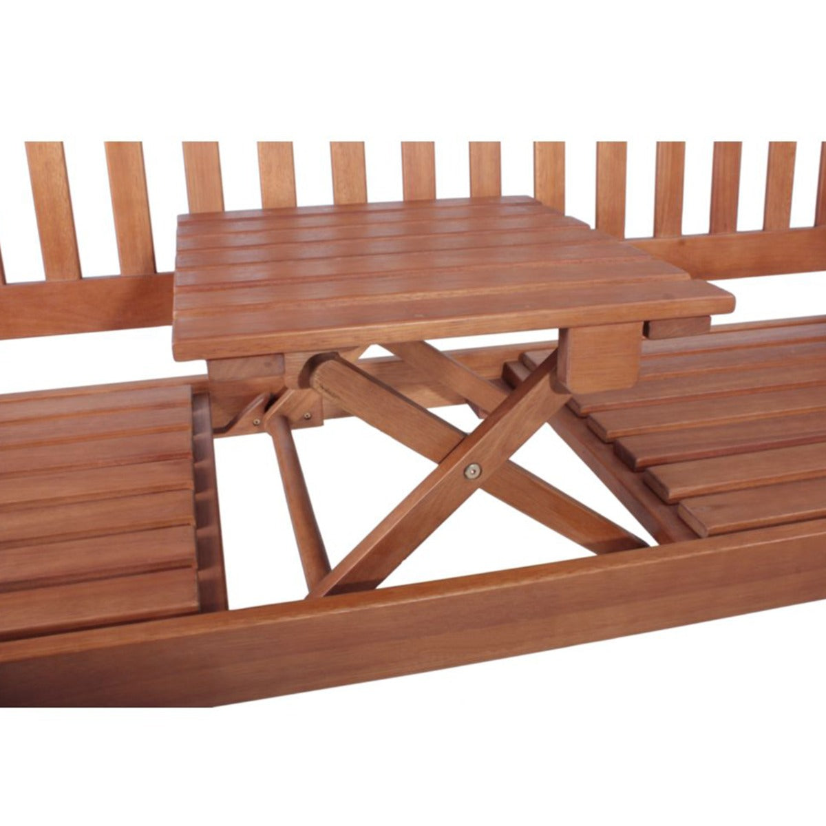 Garden Pleasure Gartenbank Phuket - 3-Sitzer Bank mit Tisch, FSC 100% Eukalyptusholz, geölt, Gartenbank Holz, Holzbank mit Lehne und Tisch